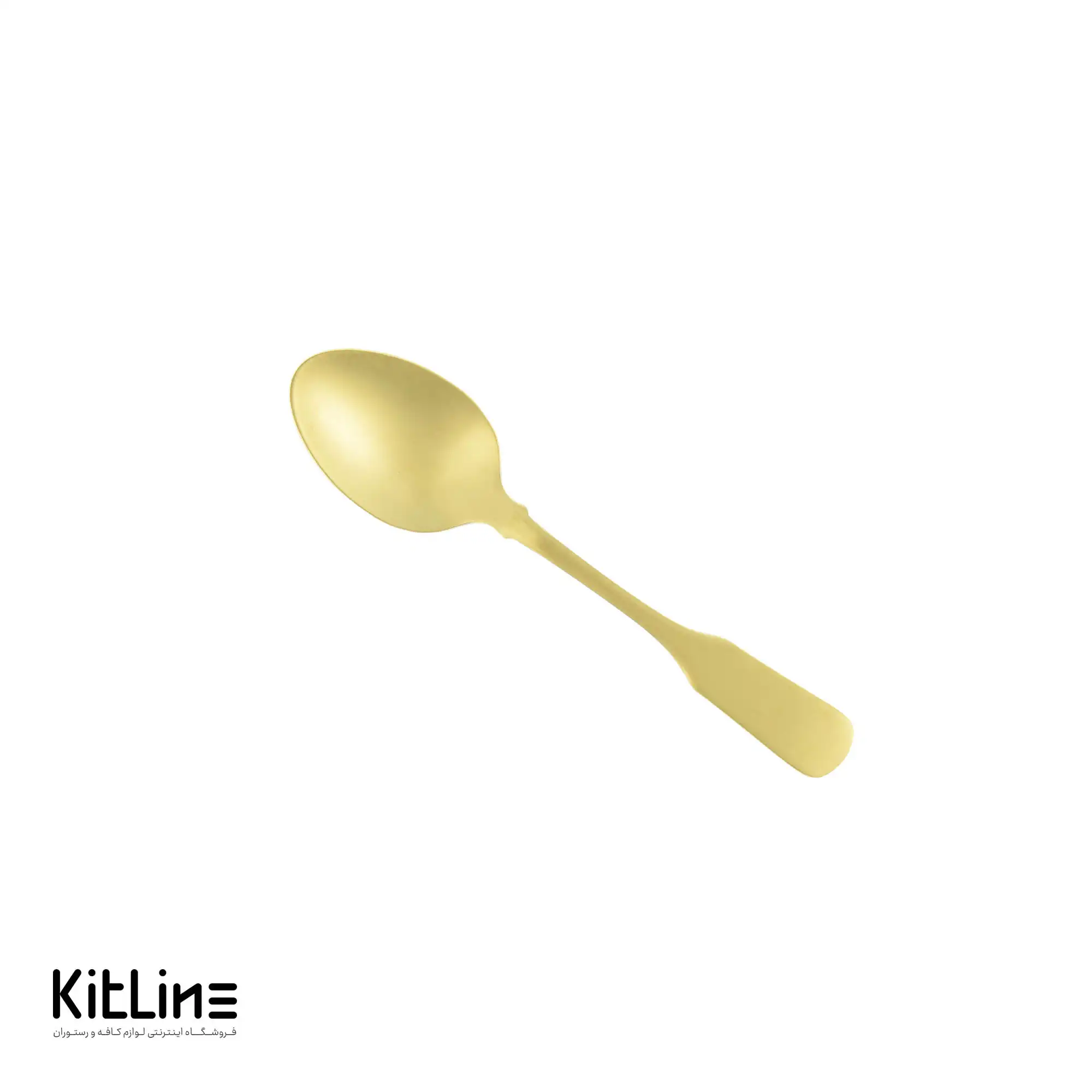 قاشق چای خوری صنایع استیل مدل برشیا تمام مات طلایی