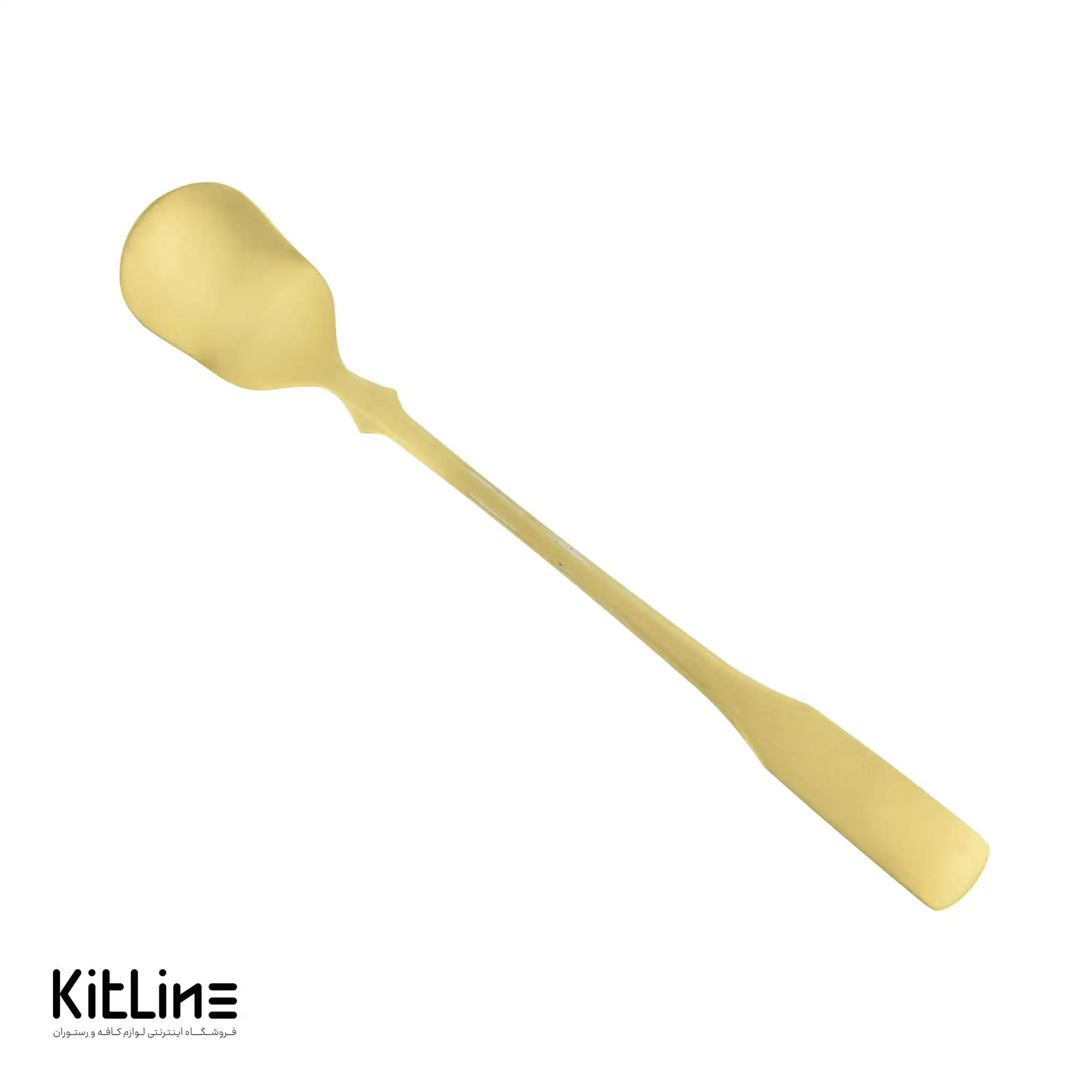 قاشق کافه گلاسه صنایع استیل مدل برشیا تمام مات طلایی