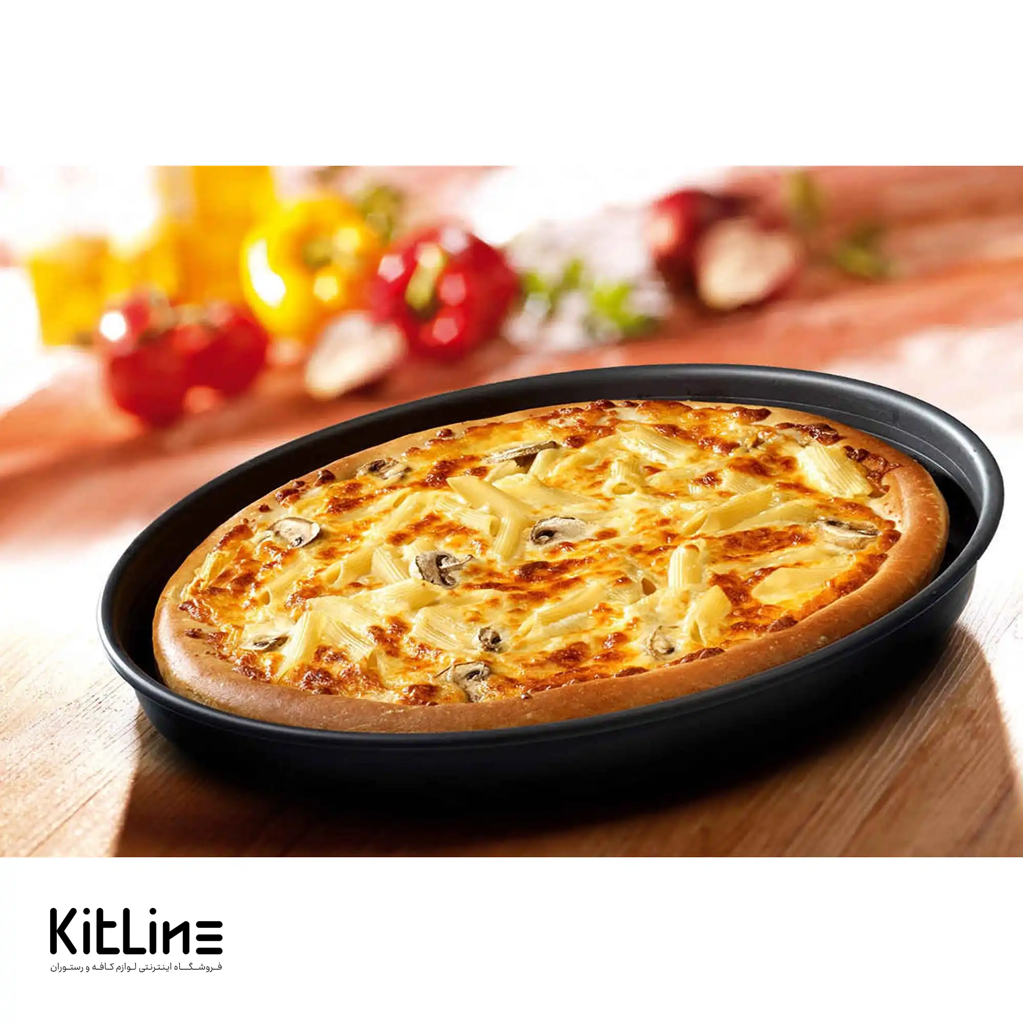 قالب پیتزا آمریکایی آلومینیومی گرد ۴۰ سانتیمتری بدون در کیچن تک - تصویر 5