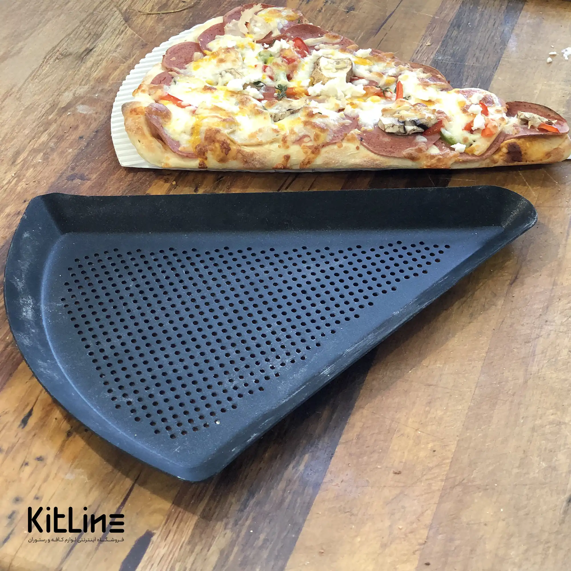 قالب پیتزا ایتالیایی آلومینیومی مثلثی بدون در کیچن تک - تصویر 5
