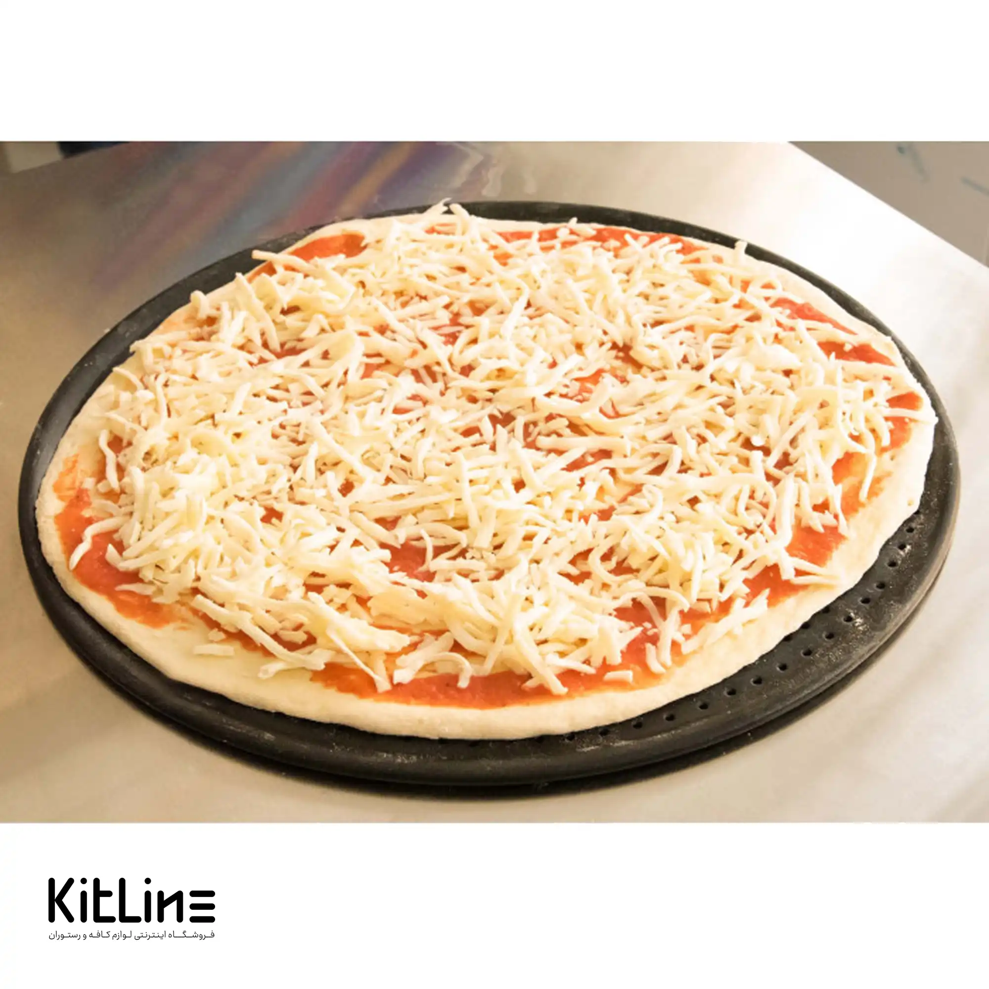قالب پیتزا ایتالیایی آلومینیومی گرد ۴۰ سانتیمتری بدون در کیچن تک - تصویر 4