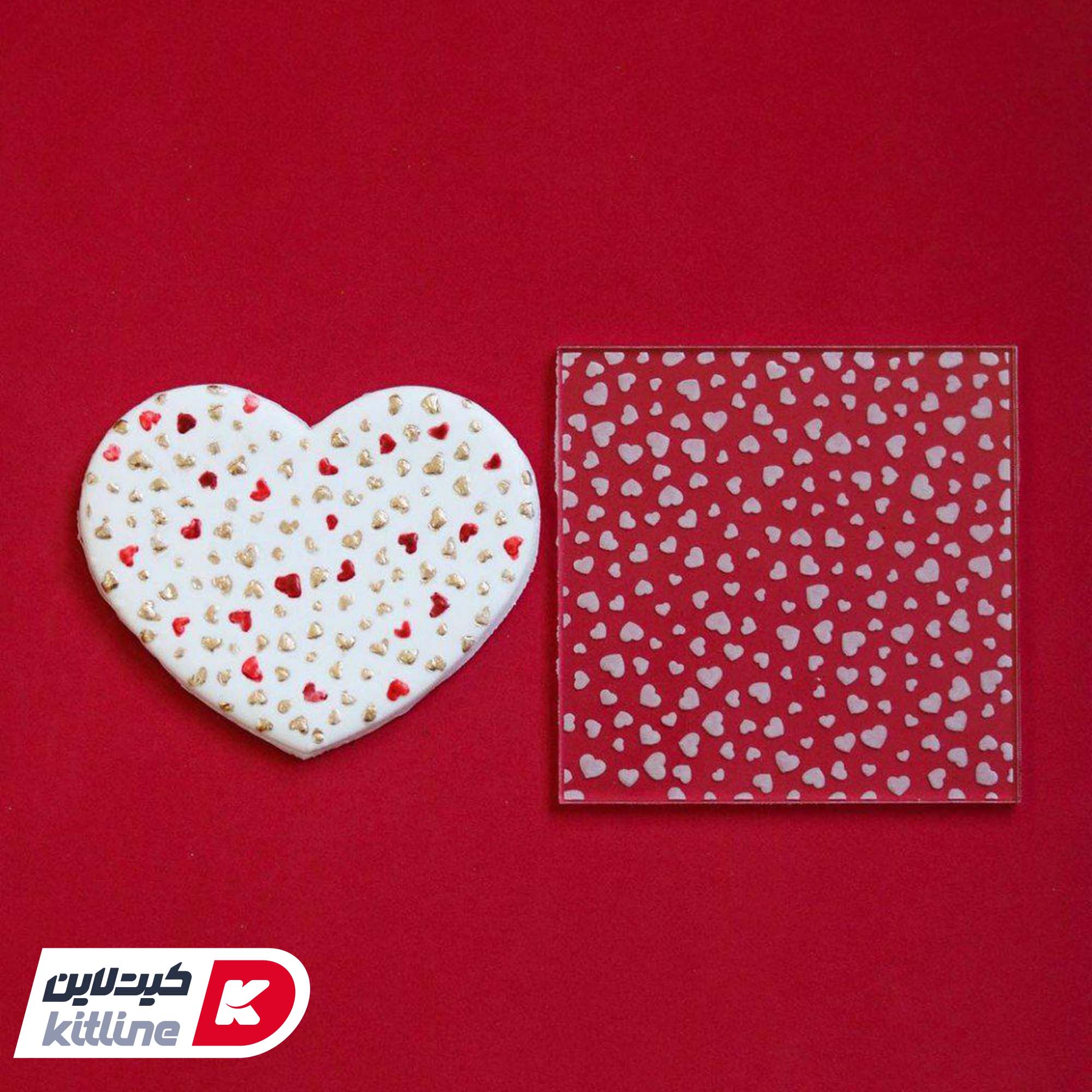 استامپ برجسته تزیین فوندانت طرح قلب ریز - تصویر 3