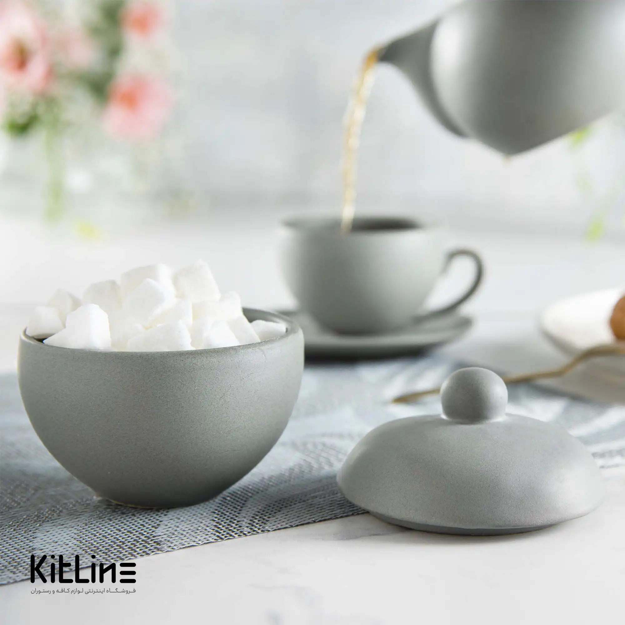 قندان سرامیکی ۱۰ سانتیمتری طوسی - تصویر 4