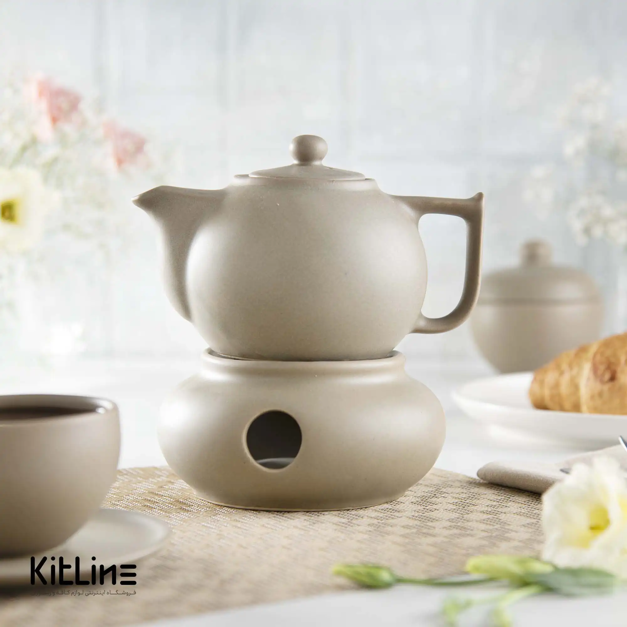 قوری وارمر دار سرامیکی کرم - تصویر 5