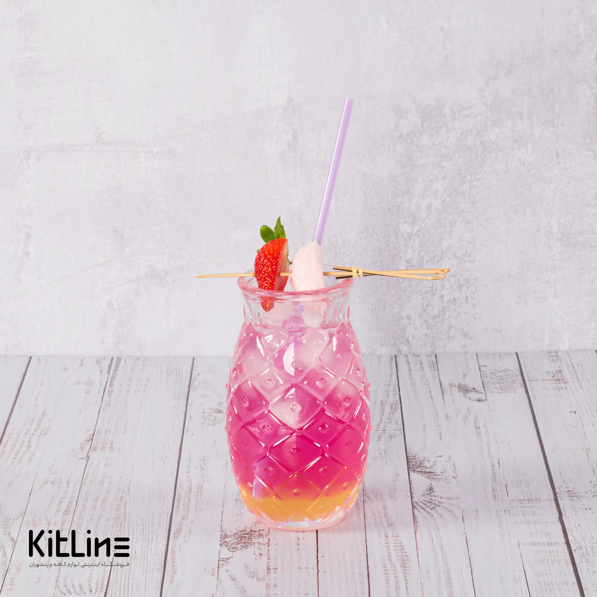 لیوان شیشه ای ۴۰۰ میلی لیتری تیکی مدل آناناس - تصویر 4