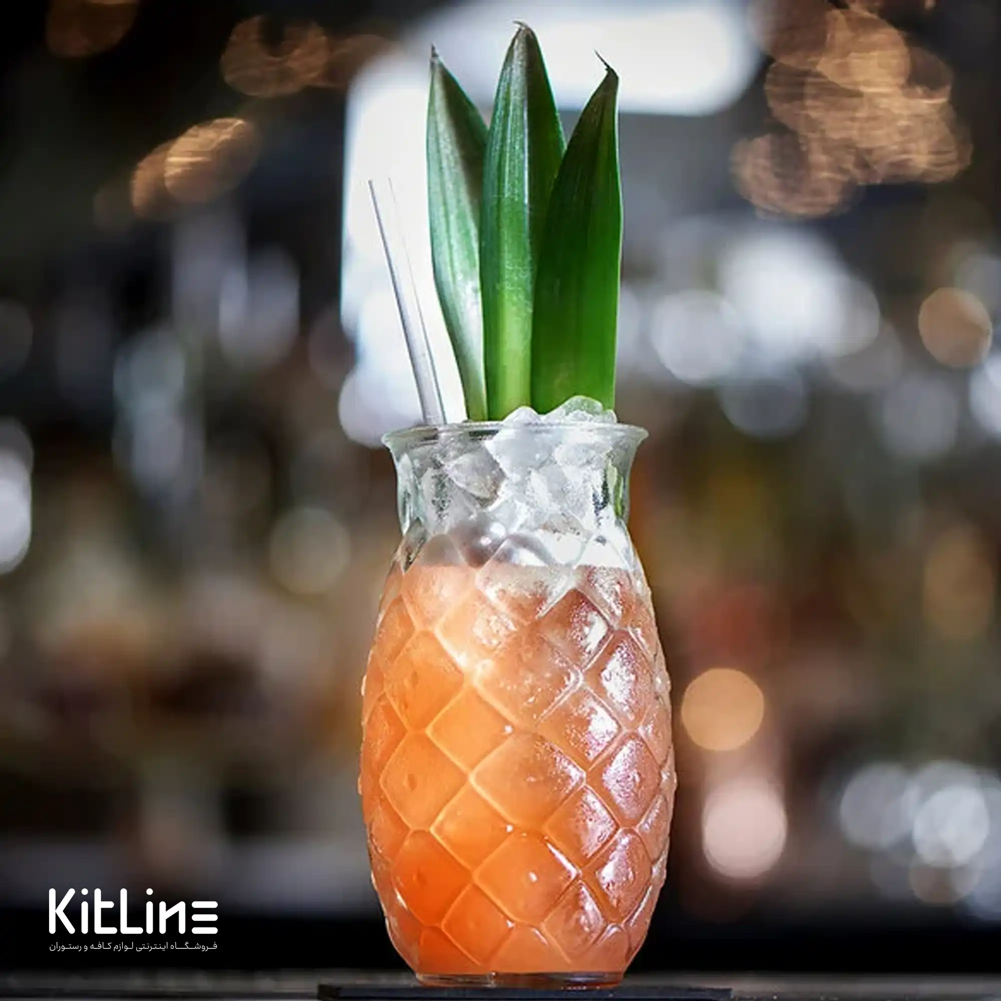 لیوان شیشه ای ۴۰۰ میلی لیتری تیکی مدل آناناس - تصویر 3