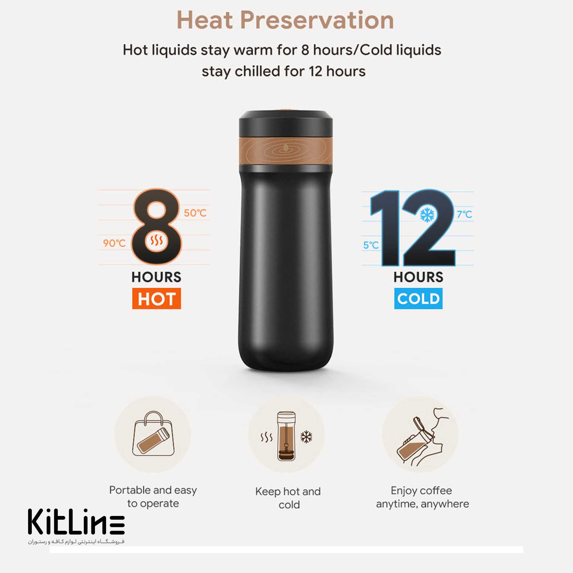 ماگ فرنچ پرس استيل مسافرتی بلند پرک (BLEND PERK) - تصویر 15