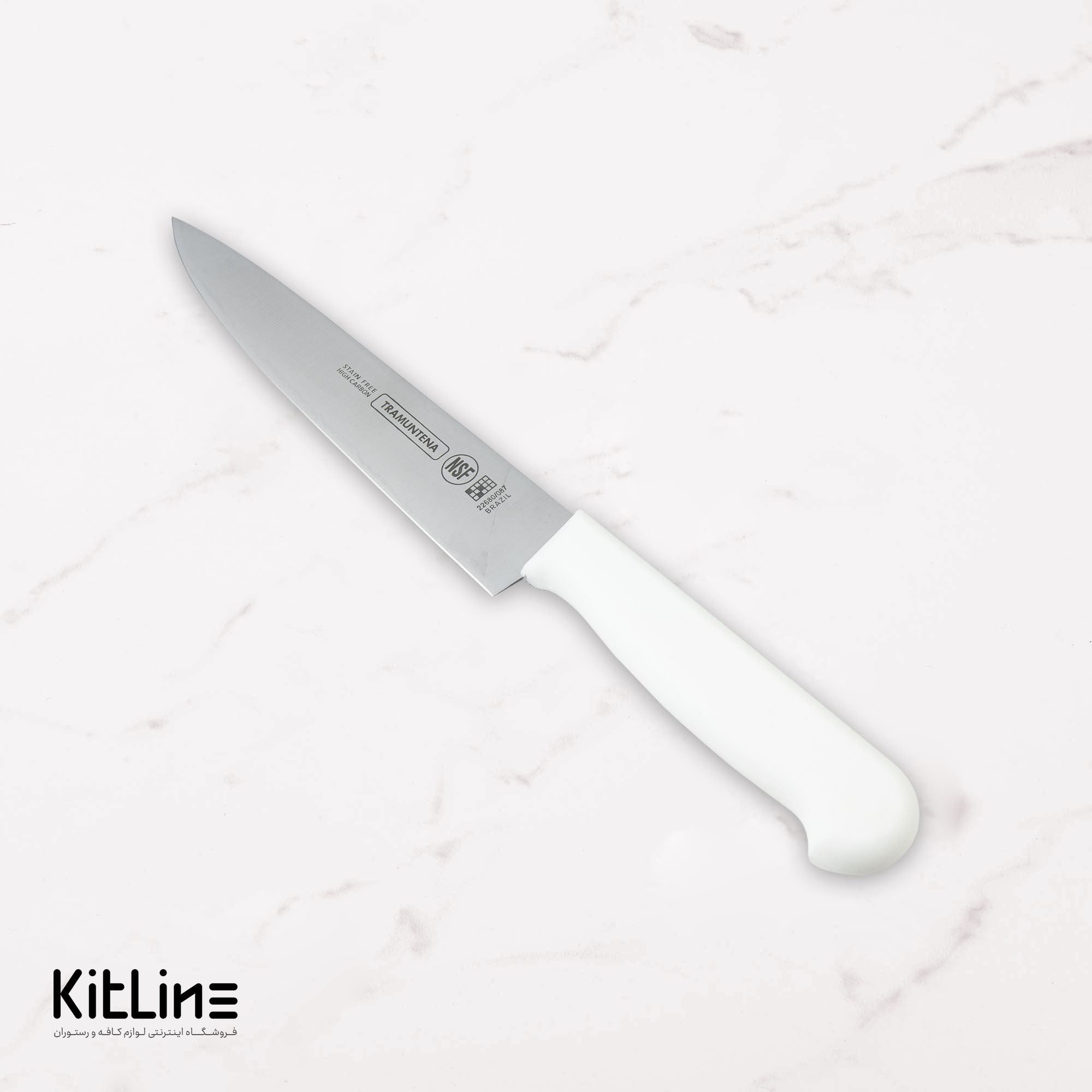 چاقو سرآشپز ۱۷.۵ سانتیمتری بداف دسته سفید (TRAMUNTENA)