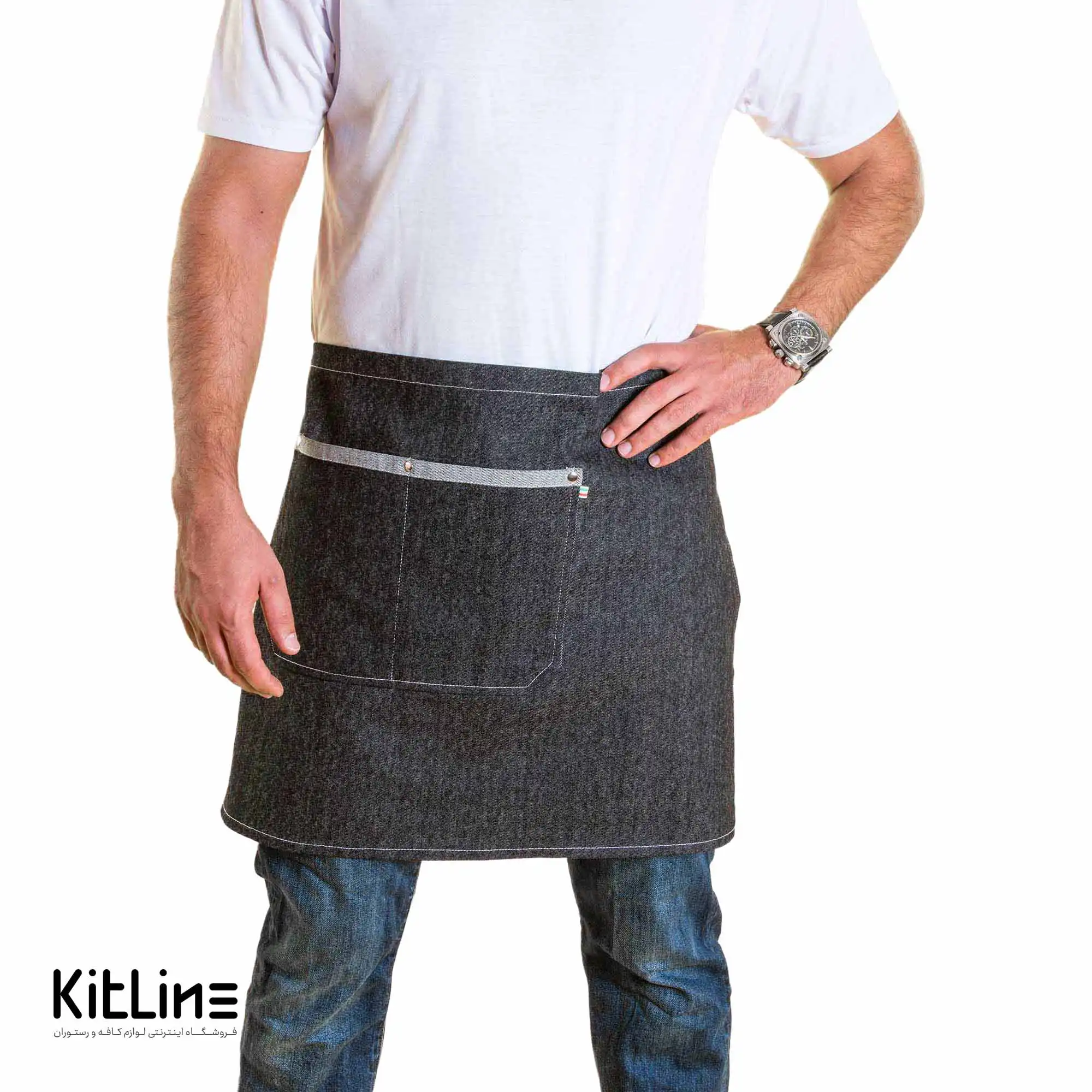 نیم پیشبند جین ۲ جیب کیوان - تصویر 7