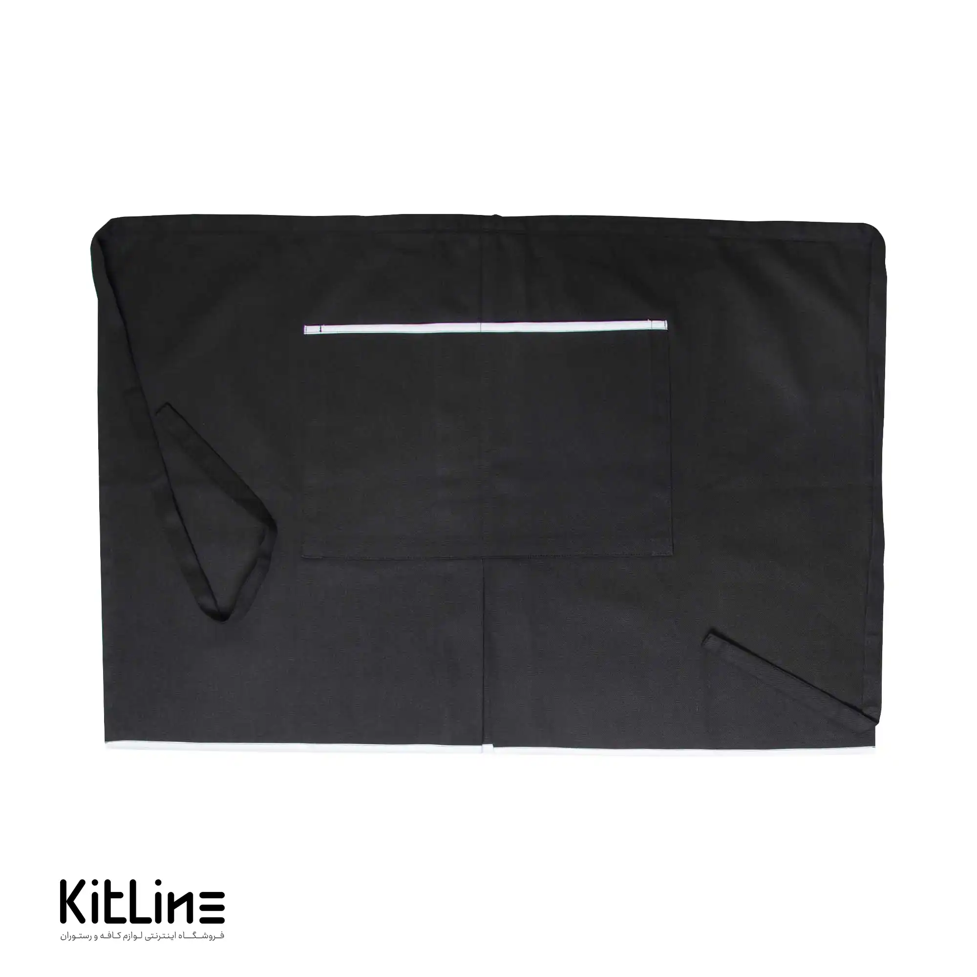 نیم پیشبند مشکی دو جیب نوار سفید کیوان - تصویر 4