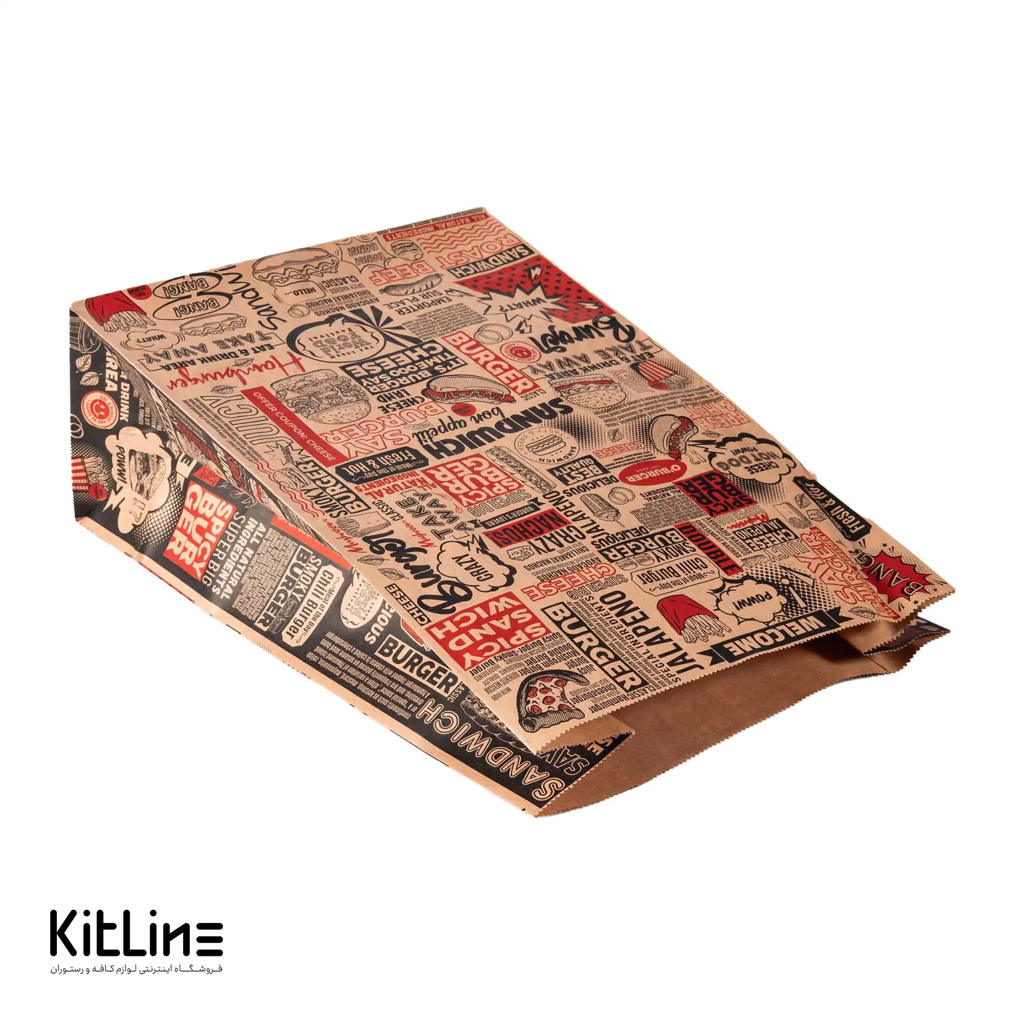 پاکت بیرون بر یکبار مصرف کاغذی کرافت ۲۶×۳۶ سانتیمتری روزنامه ای (کارتن ۳۵۰ عددی) - تصویر 5