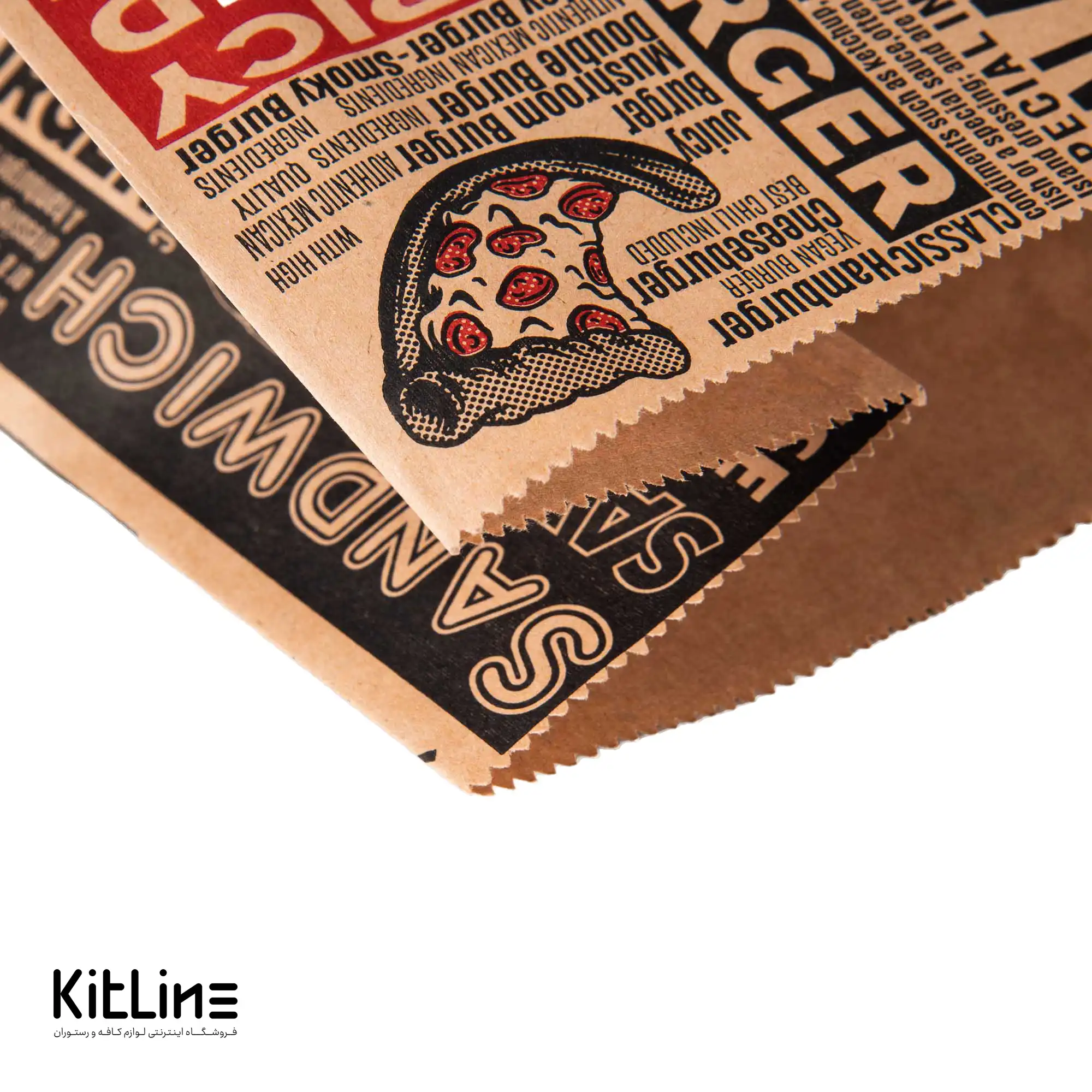 پاکت بیرون بر یکبار مصرف کاغذی کرافت ۲۶×۳۶ سانتیمتری روزنامه ای (کارتن ۳۵۰ عددی) - تصویر 2