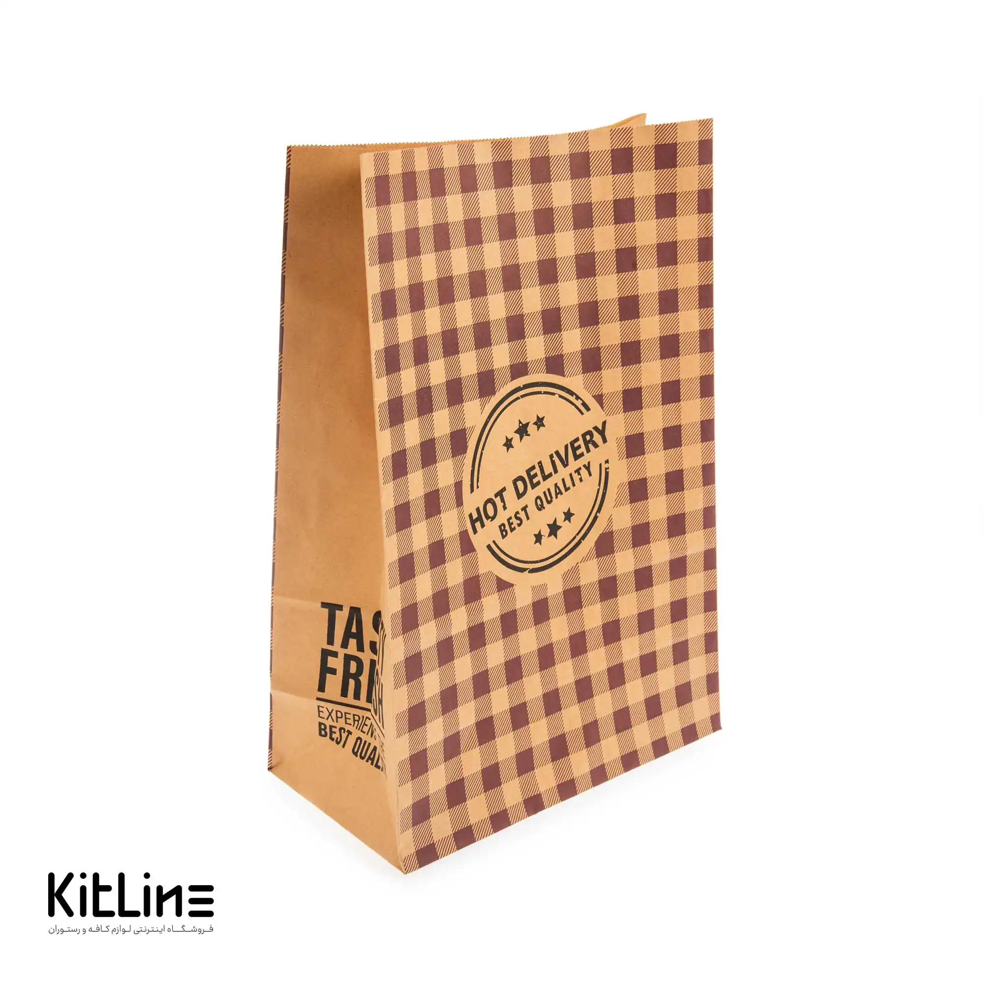 پاکت بیرون بر یکبار مصرف کاغذی کرافت ۲۹×۴۱ سانتیمتری شطرنجی بنفش (کارتن ۲۵۰ عددی) - تصویر 2