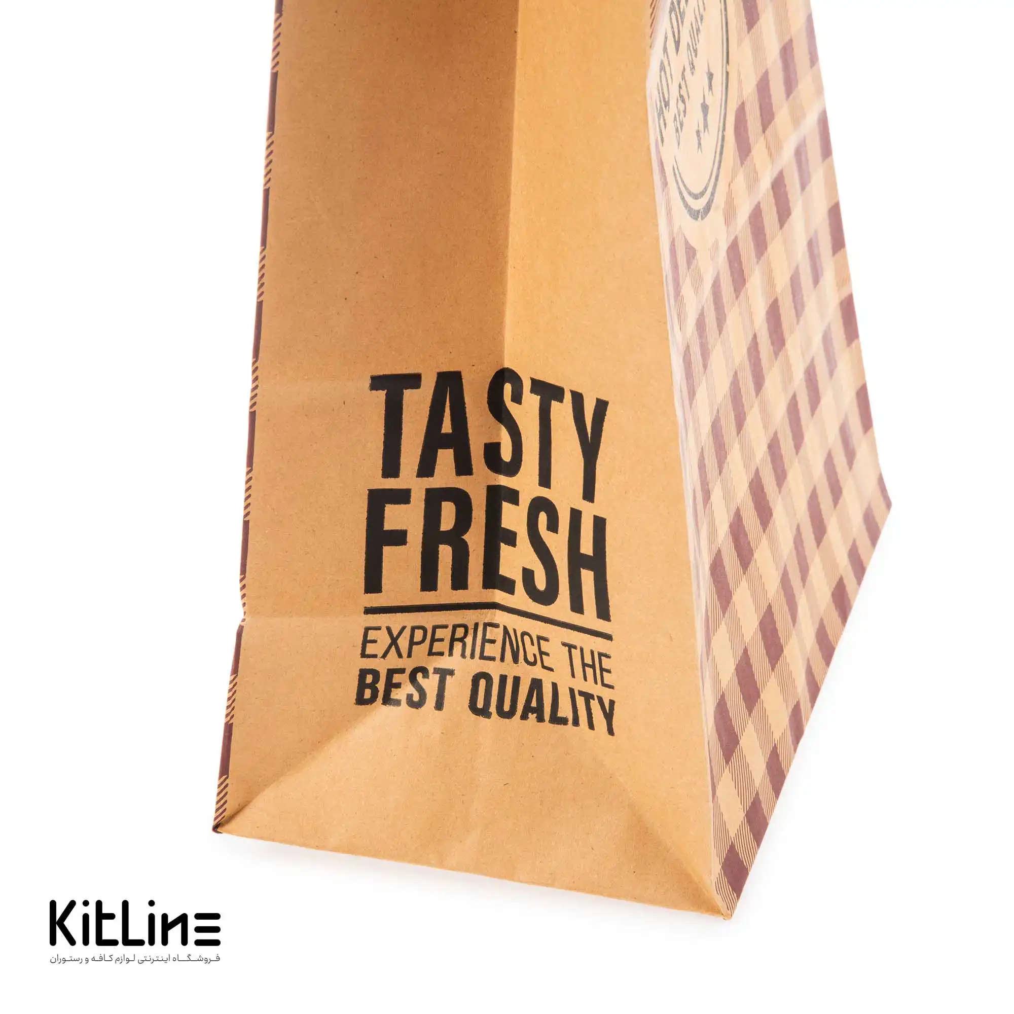 پاکت بیرون بر یکبار مصرف کاغذی کرافت ۲۹×۴۱ سانتیمتری شطرنجی بنفش (کارتن ۲۵۰ عددی) - تصویر 3