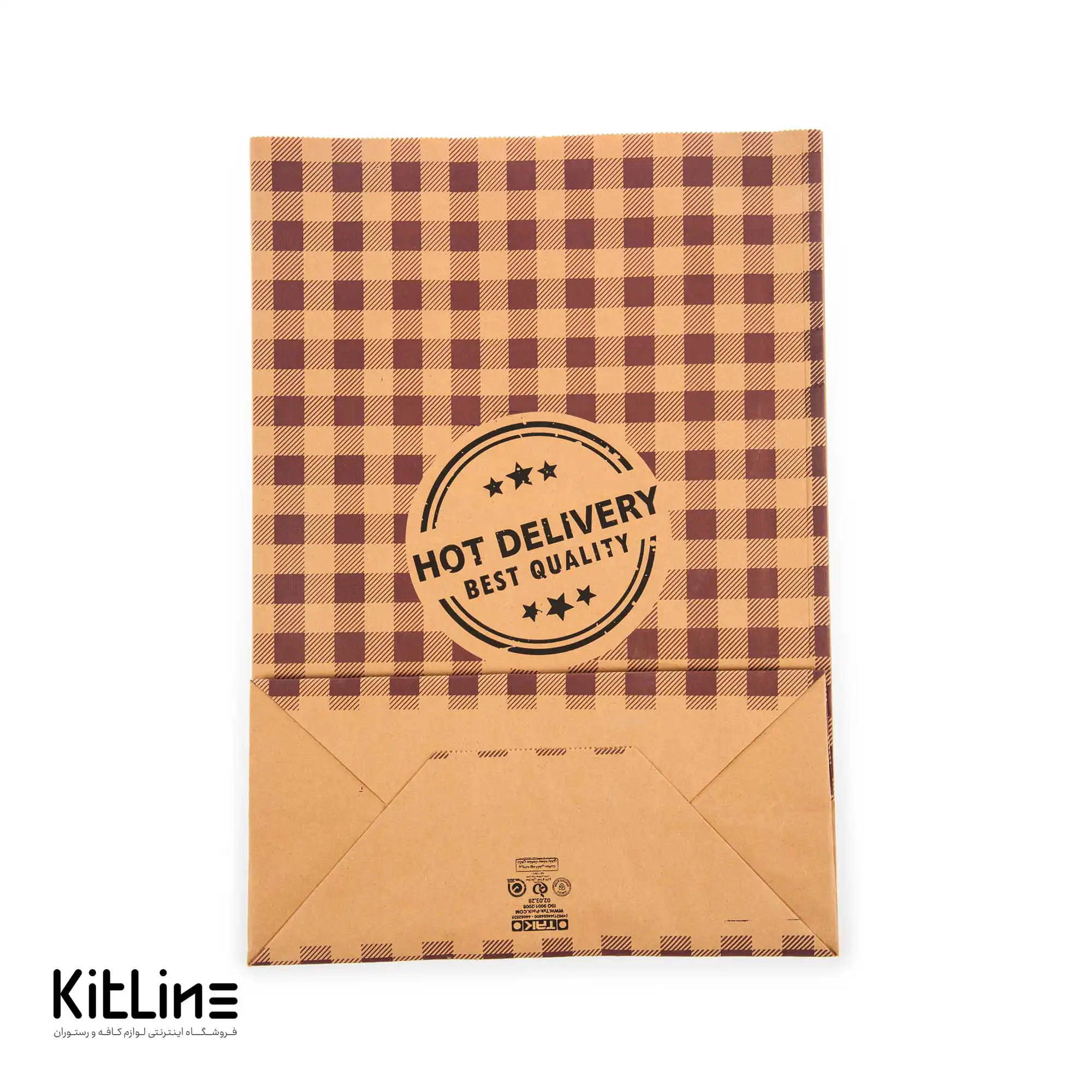 پاکت بیرون بر یکبار مصرف کاغذی کرافت ۲۹×۴۱ سانتیمتری شطرنجی بنفش (کارتن ۲۵۰ عددی) - تصویر 5