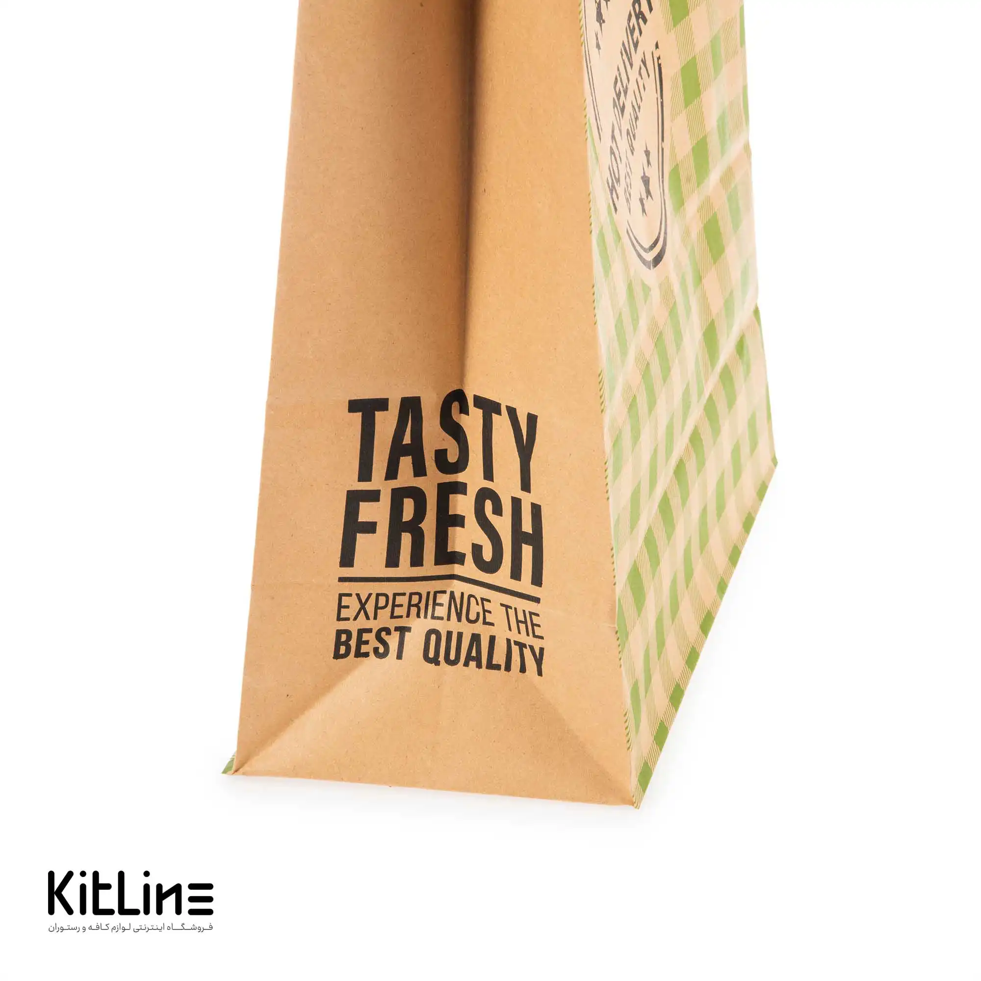 پاکت بیرون بر یکبار مصرف کاغذی کرافت ۲۹×۴۱ سانتیمتری شطرنجی سبز (کارتن ۲۵۰ عددی) - تصویر 2