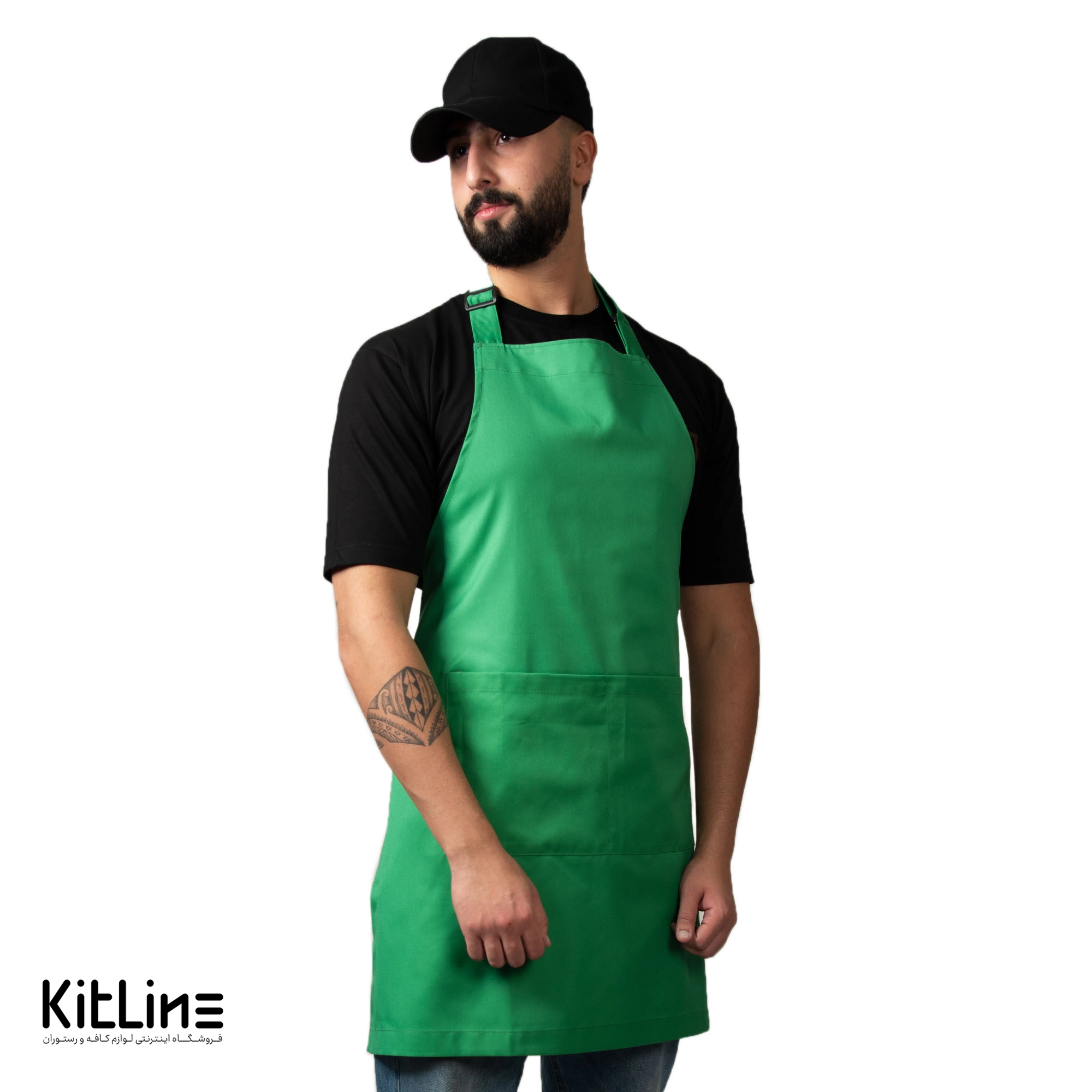 پيشبند دو جيب سبز سارا فرم - تصویر 5