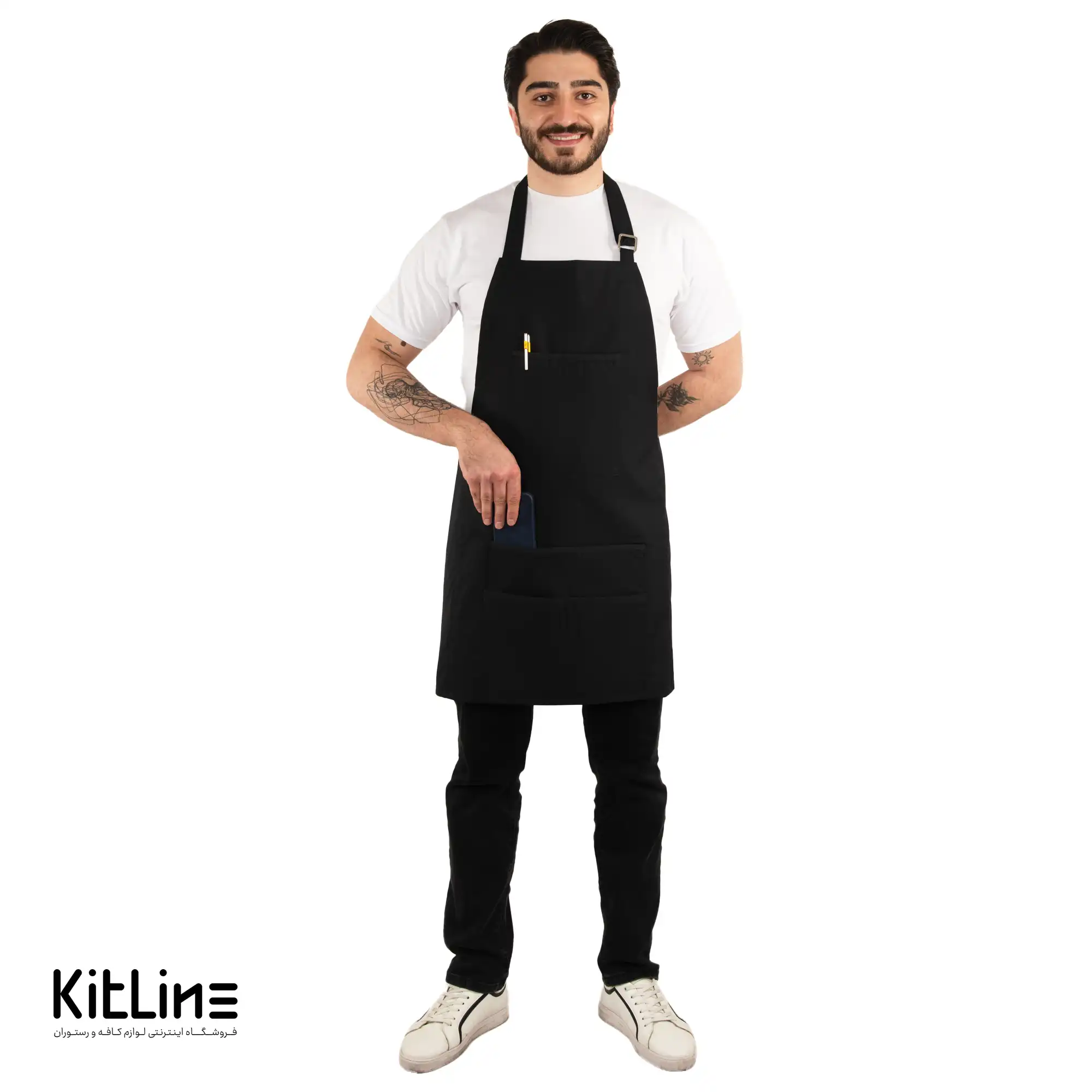 پيشبند مشکی شش جيب
