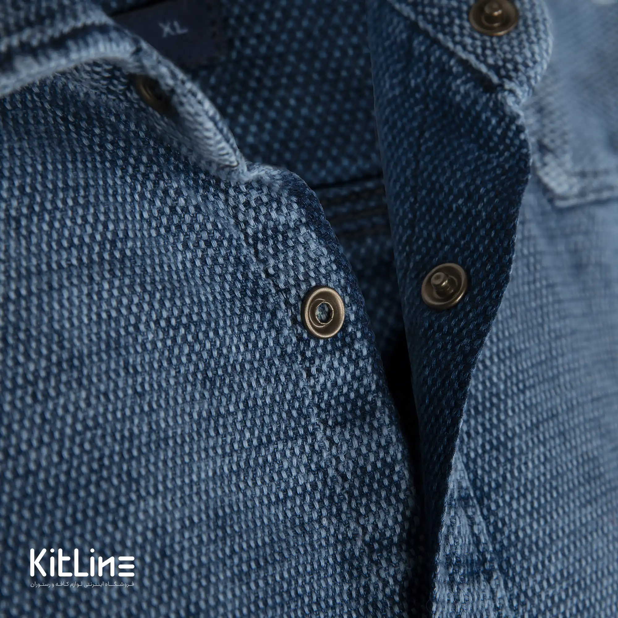 پیراهن آستین بلند جین آبی - تصویر 4