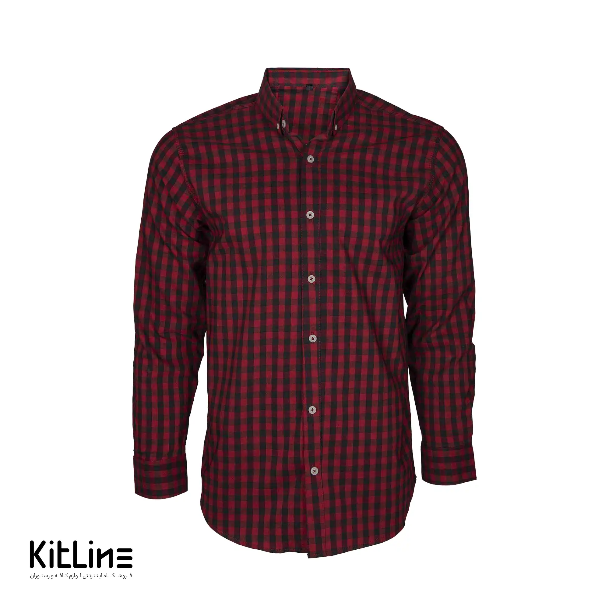پیراهن آستین بلند چهارخانه قرمز - تصویر 2