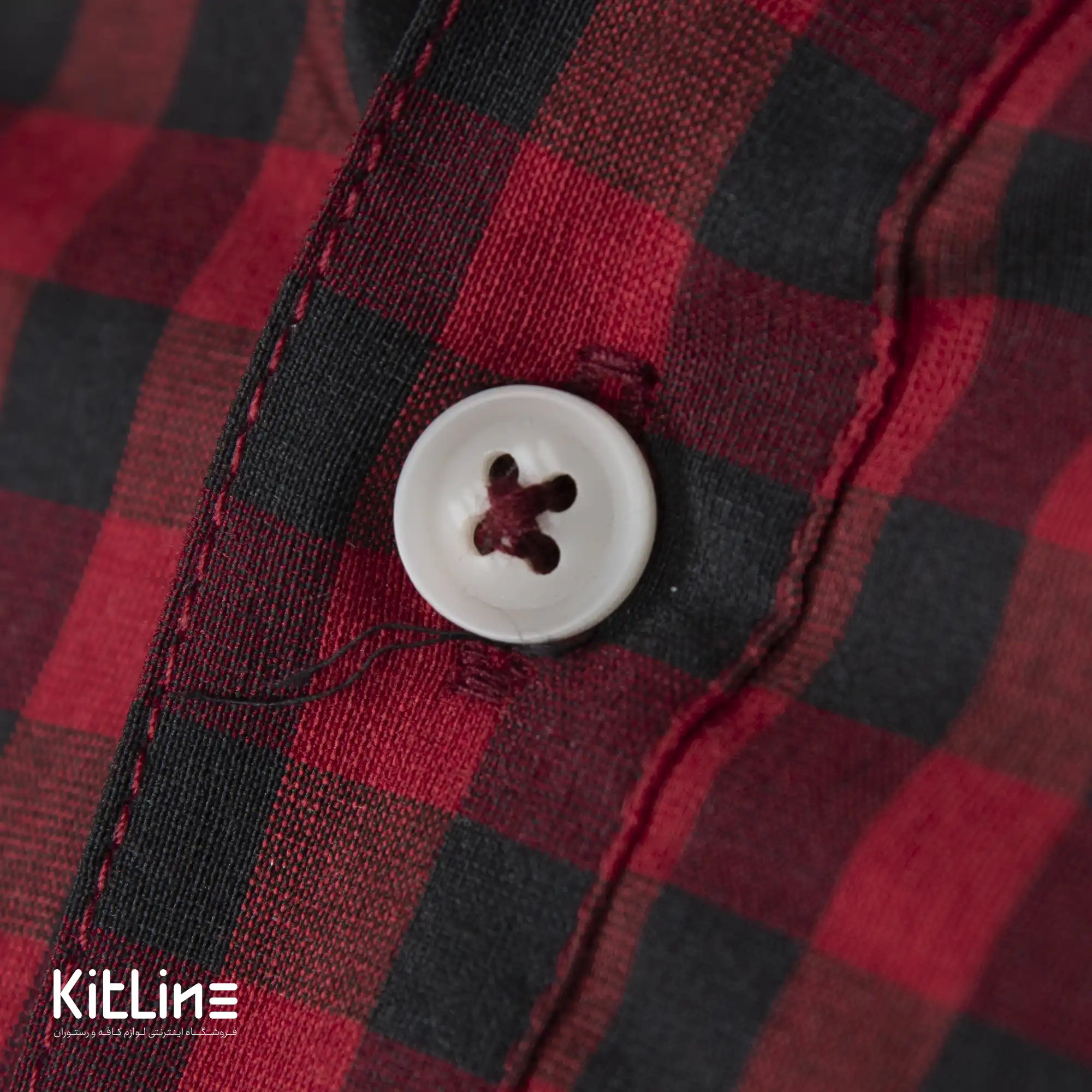 پیراهن آستین بلند چهارخانه قرمز - تصویر 3