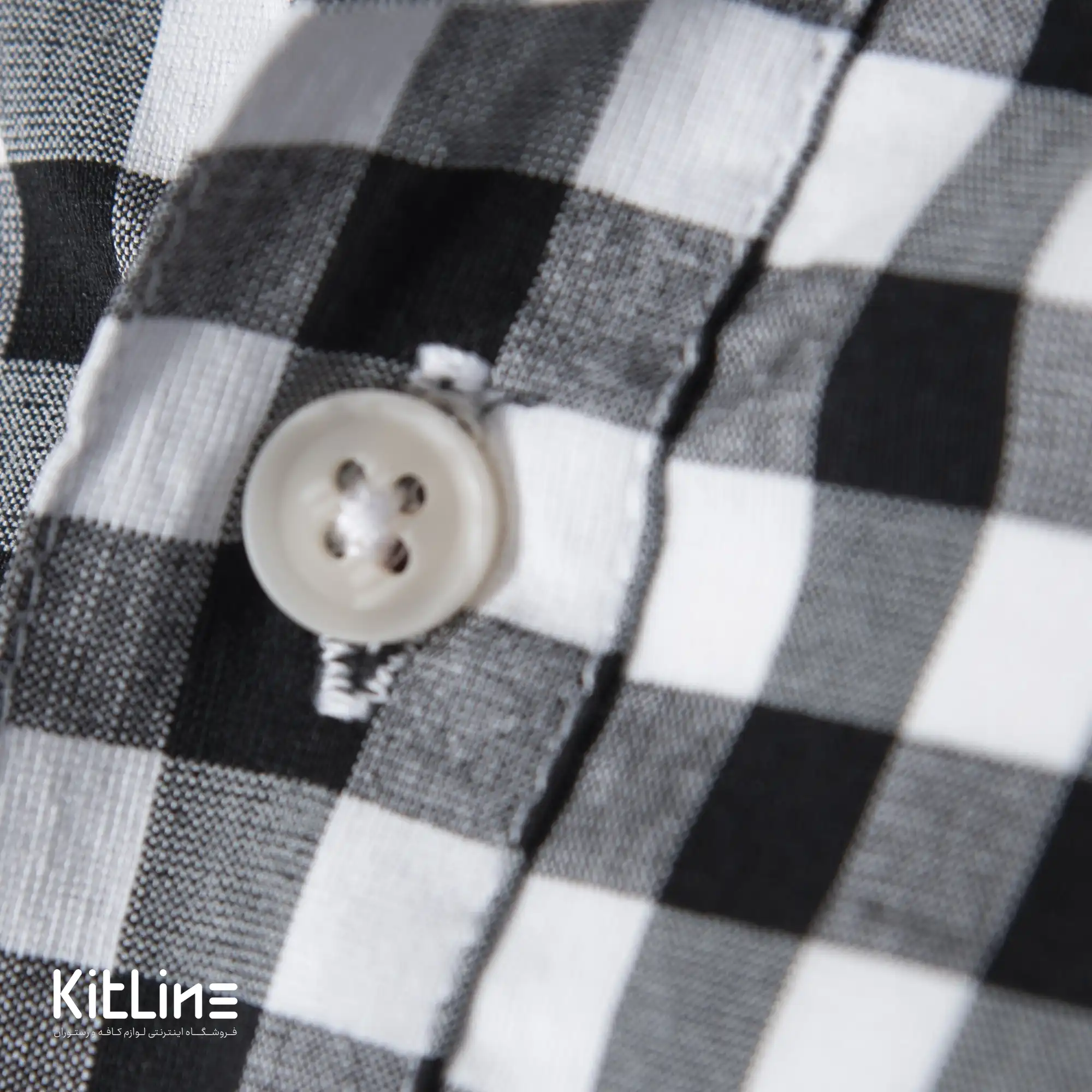 پیراهن آستین بلند چهارخانه مشکی - تصویر 3