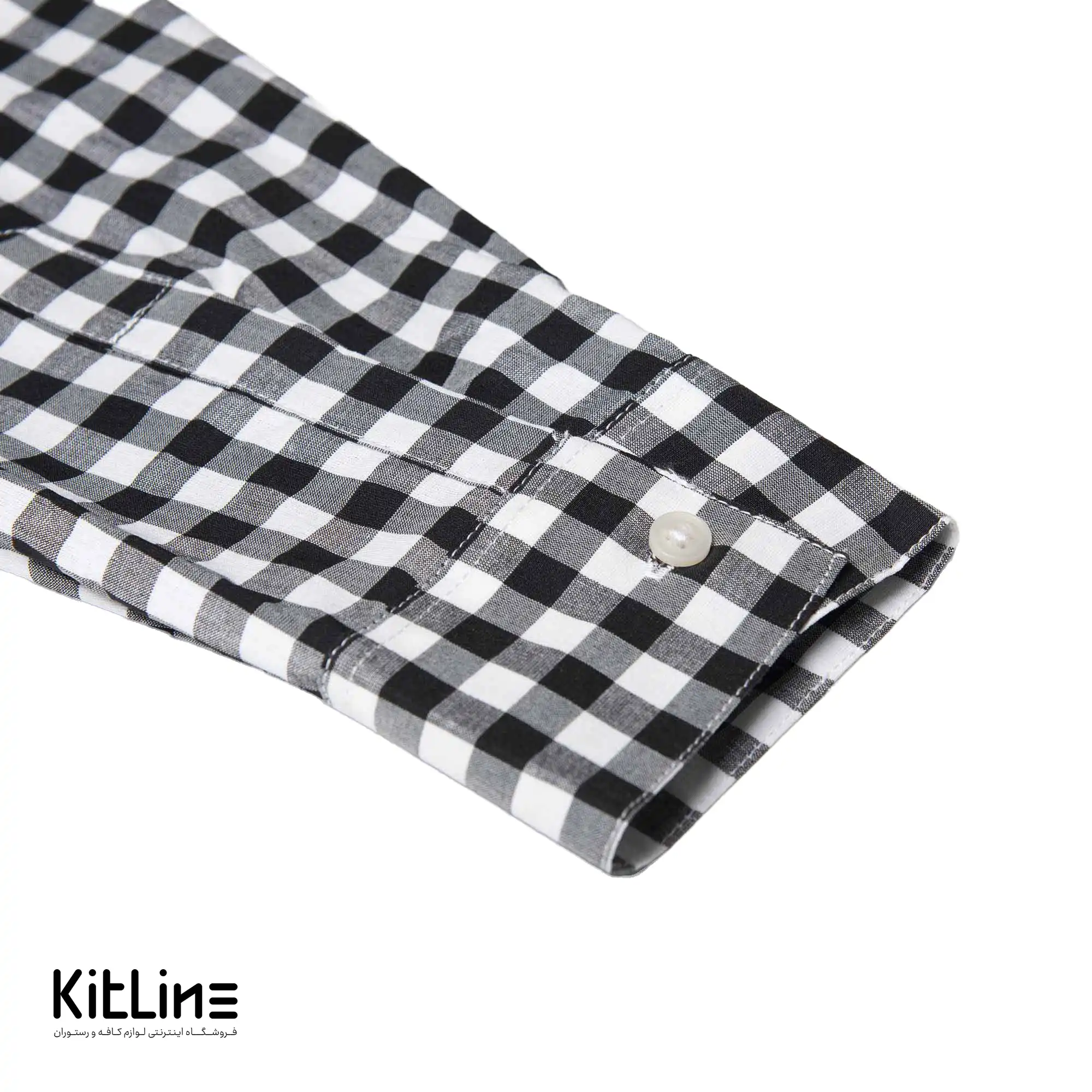 پیراهن آستین بلند چهارخانه مشکی - تصویر 5