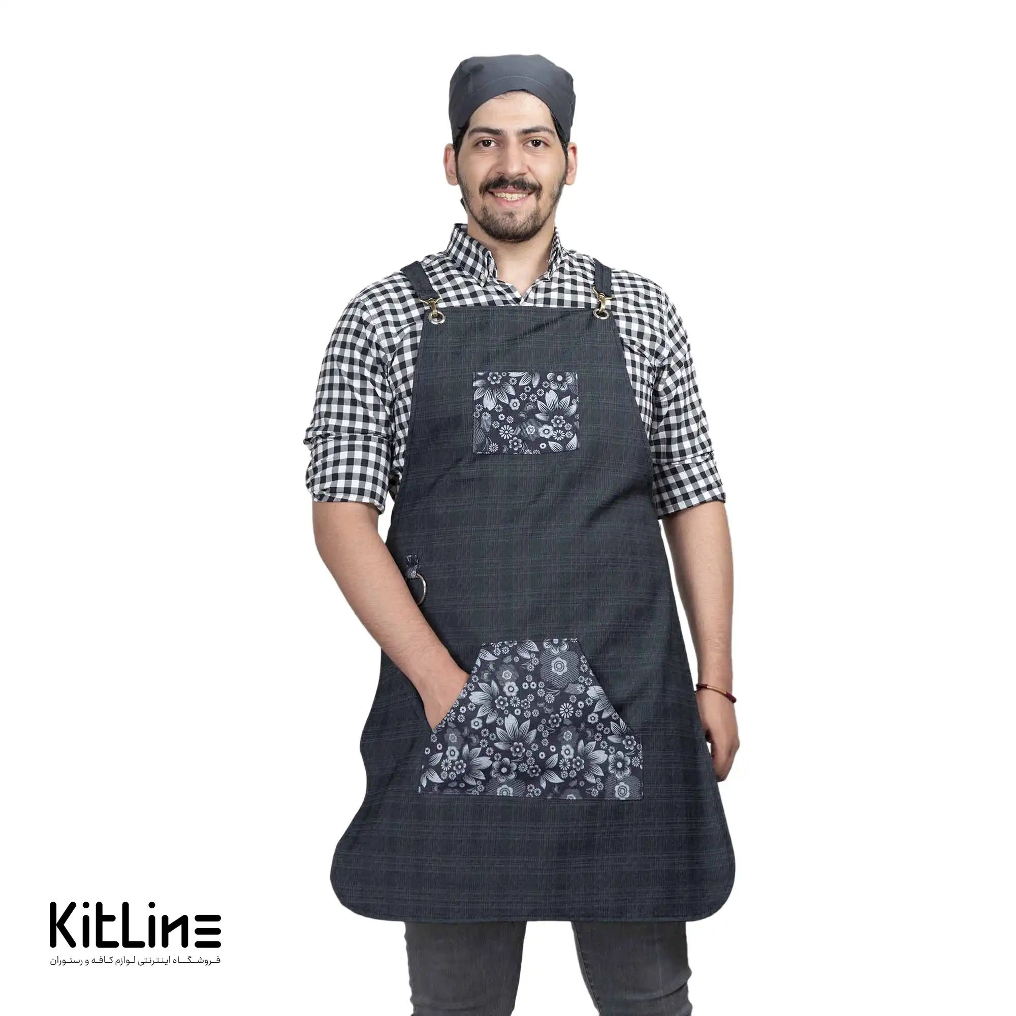 پیراهن آستین بلند چهارخانه مشکی