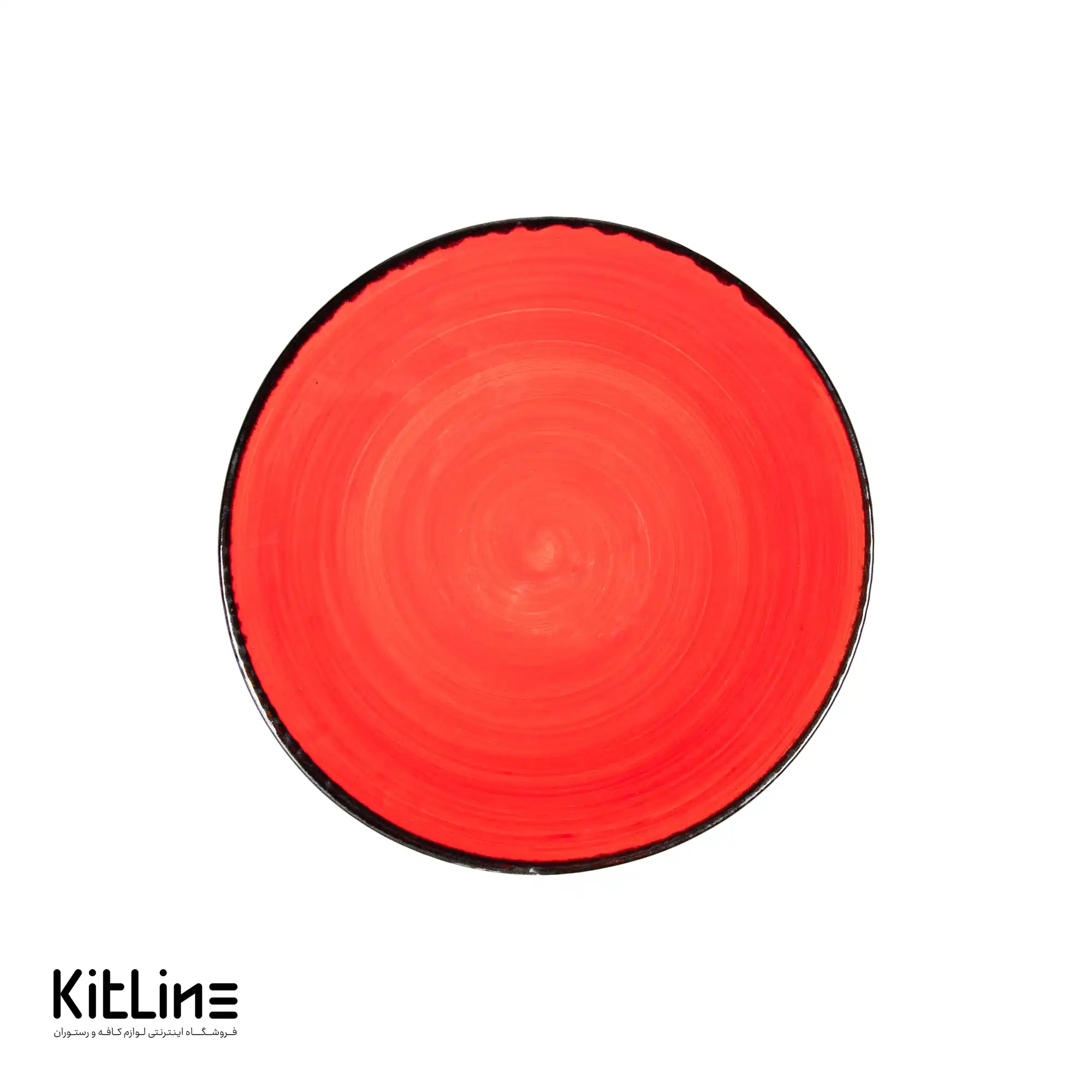 پیش دستی سرامیکی ۲۰ سانتیمتری قرمز باند دار