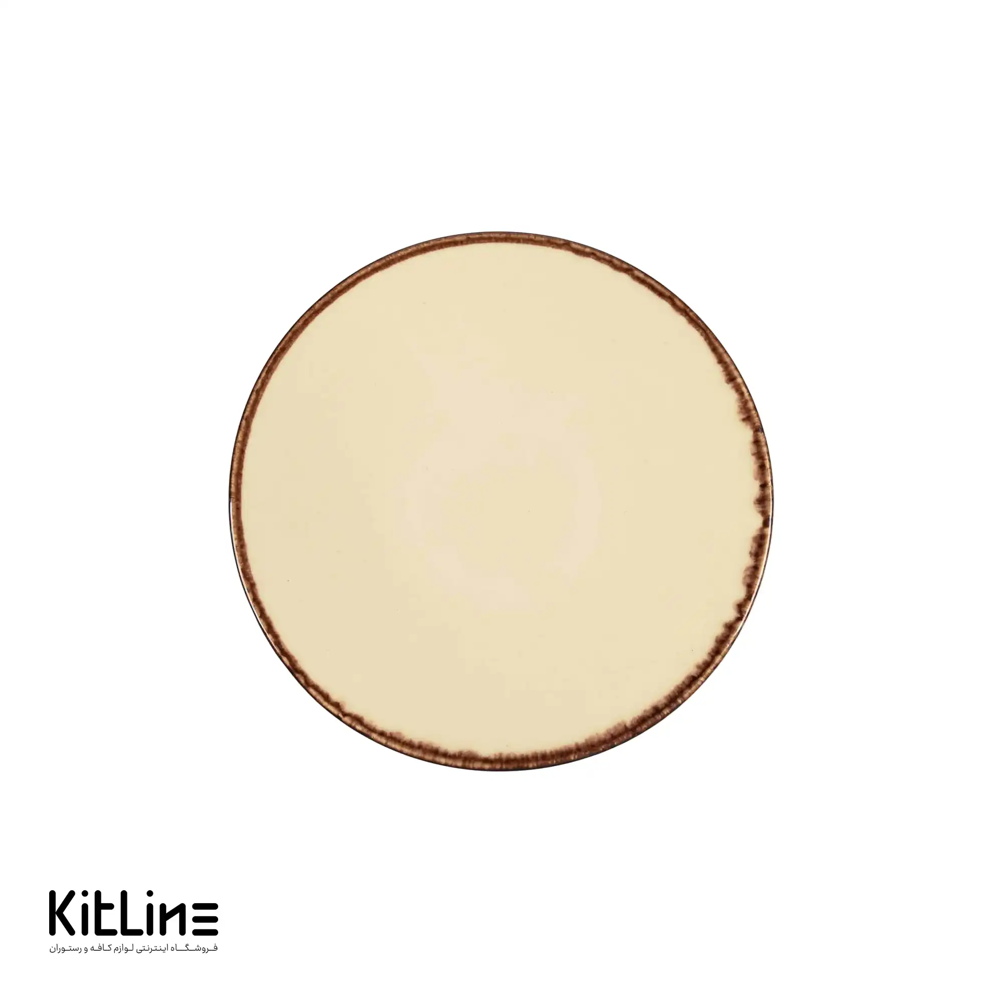 پیش دستی سرامیکی ۲۰ سانتیمتری کرم باند دار