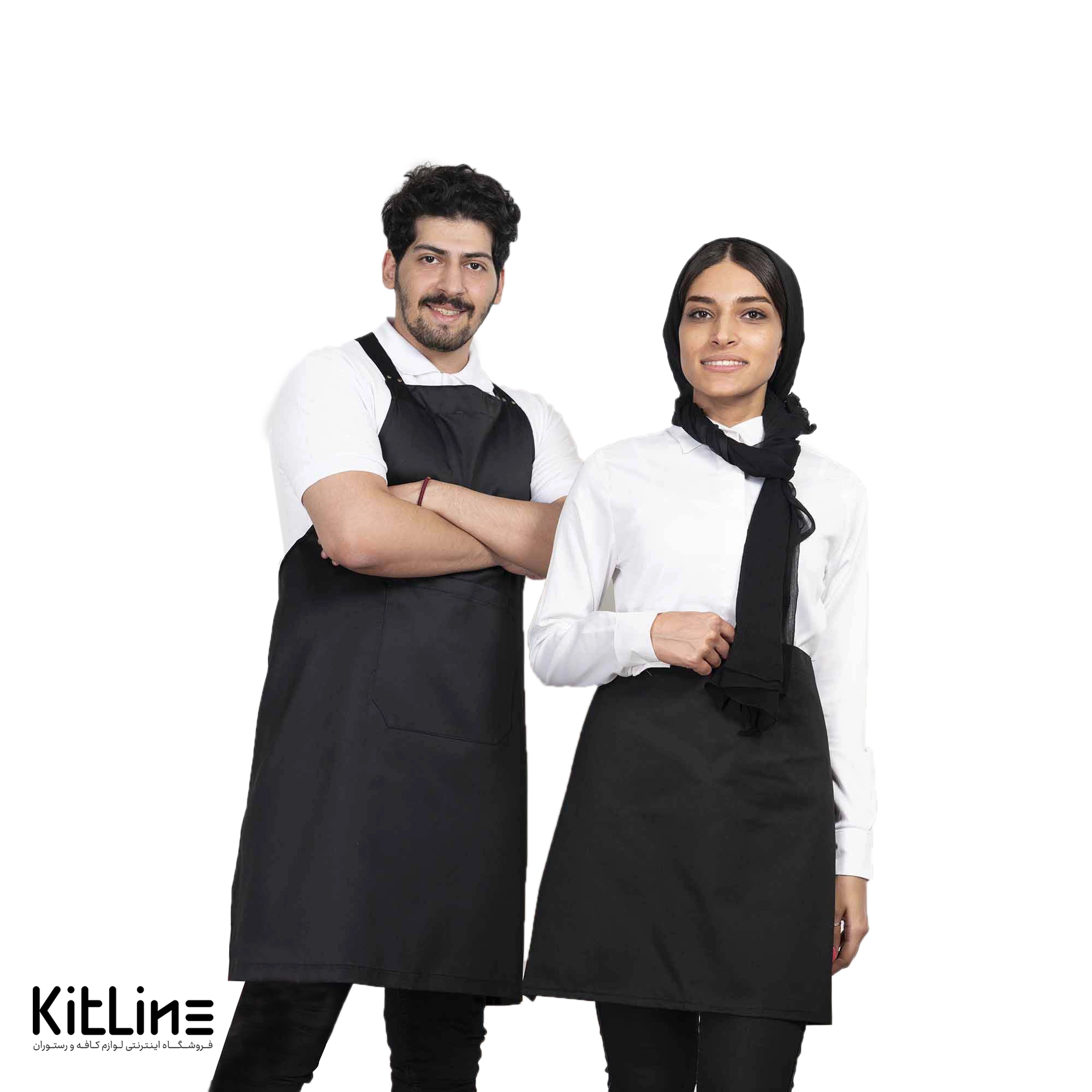 پیشبند تک جیب مشکی - تصویر 6