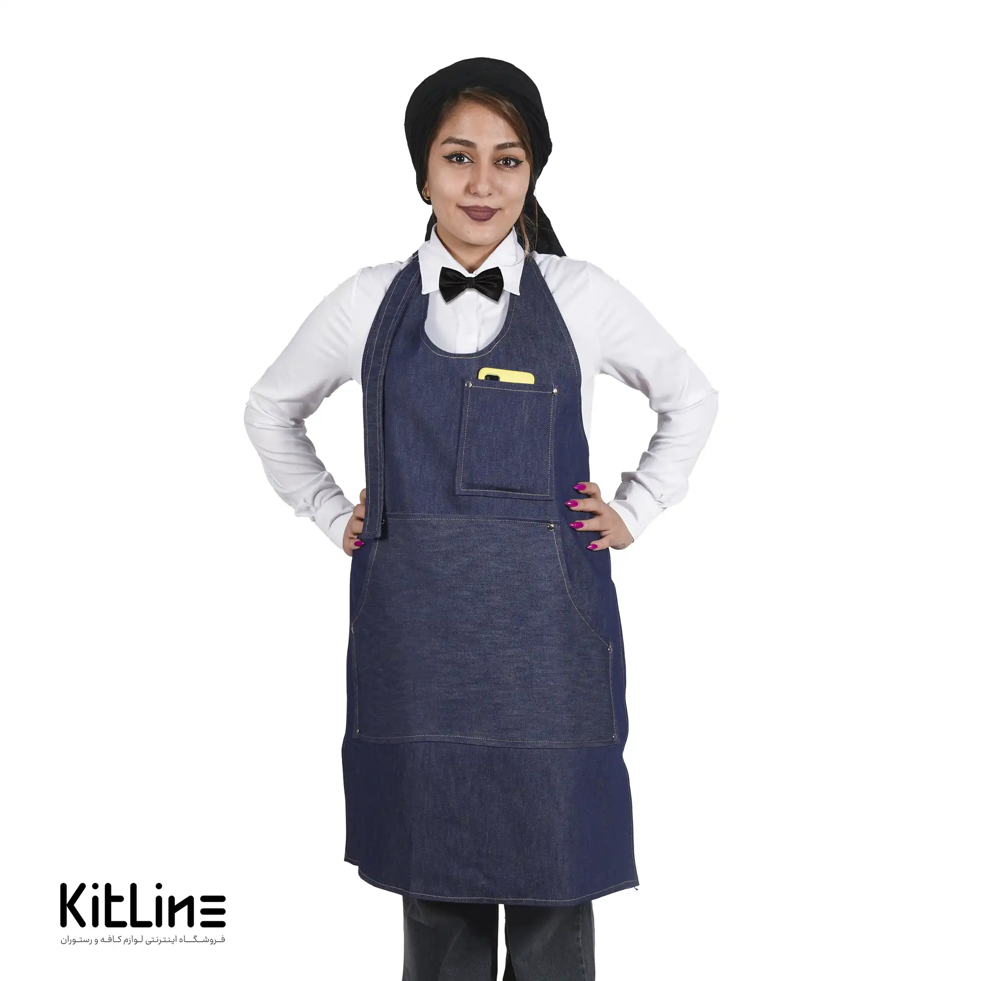 پیشبند جین ۳ جیب