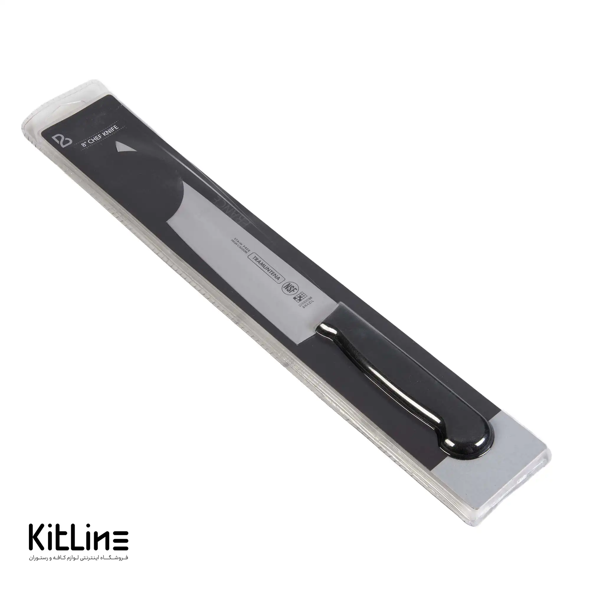 چاقو سرآشپز ۲۰ سانتیمتری بداف دسته مشکی (TRAMUNTENA) - تصویر 2
