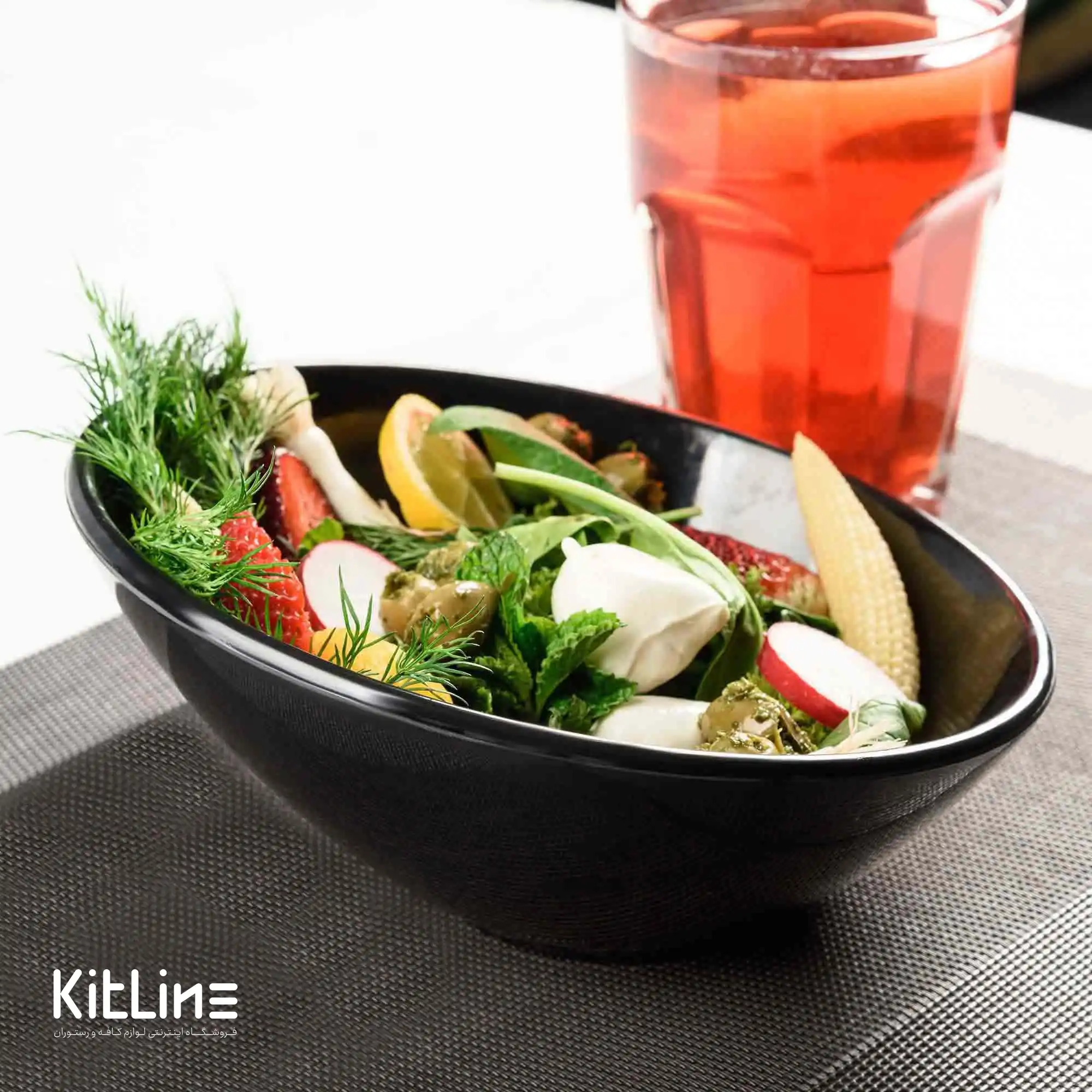 کاسه ملامین ۲۱ سانتیمتری مشکی درجه ۲ کیچن تک - تصویر 5