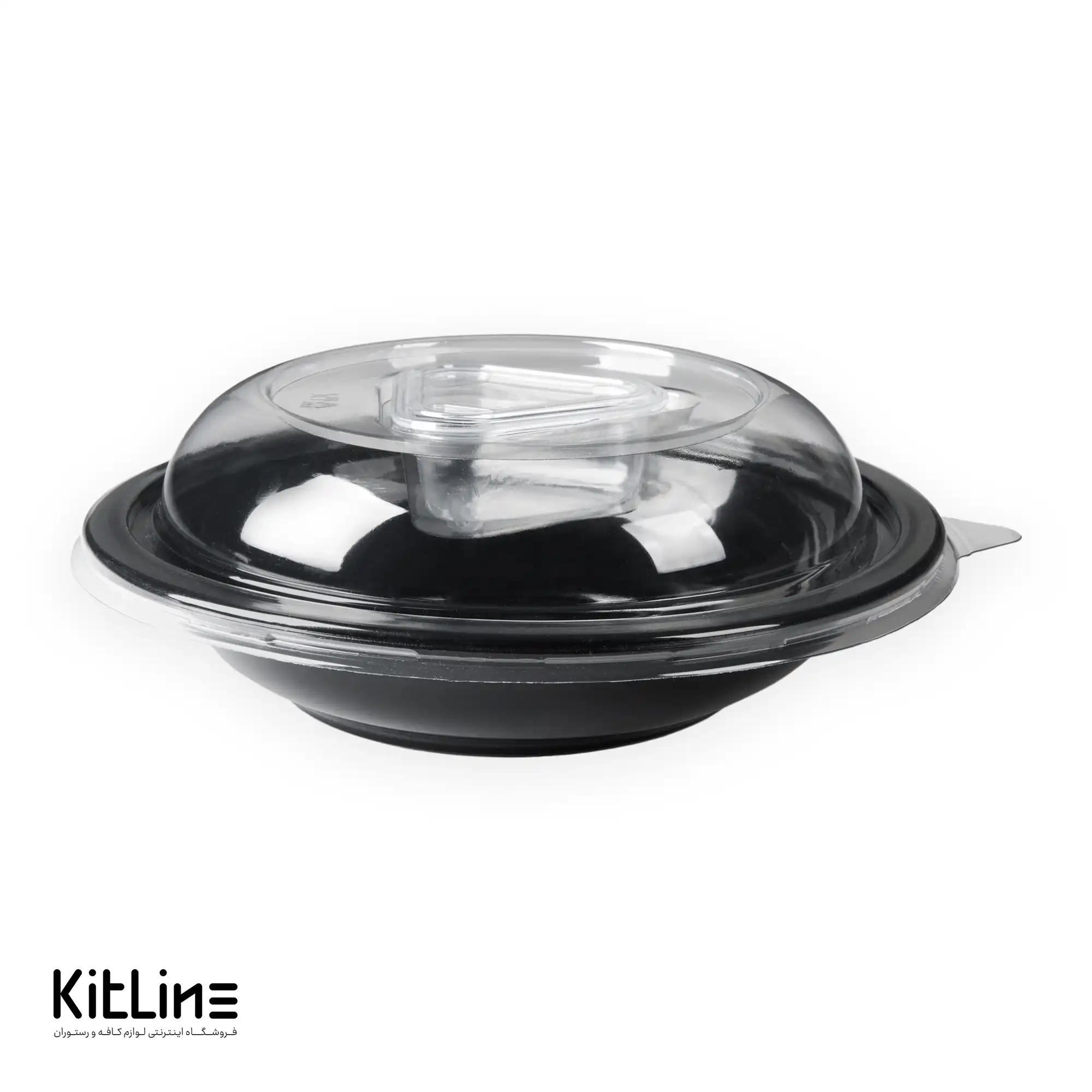 کاسه یکبار مصرف ۲۲ سانتیمتری مشکی همراه در و سس کاپ (کارتن ۲۰۰ عددی) - تصویر 2