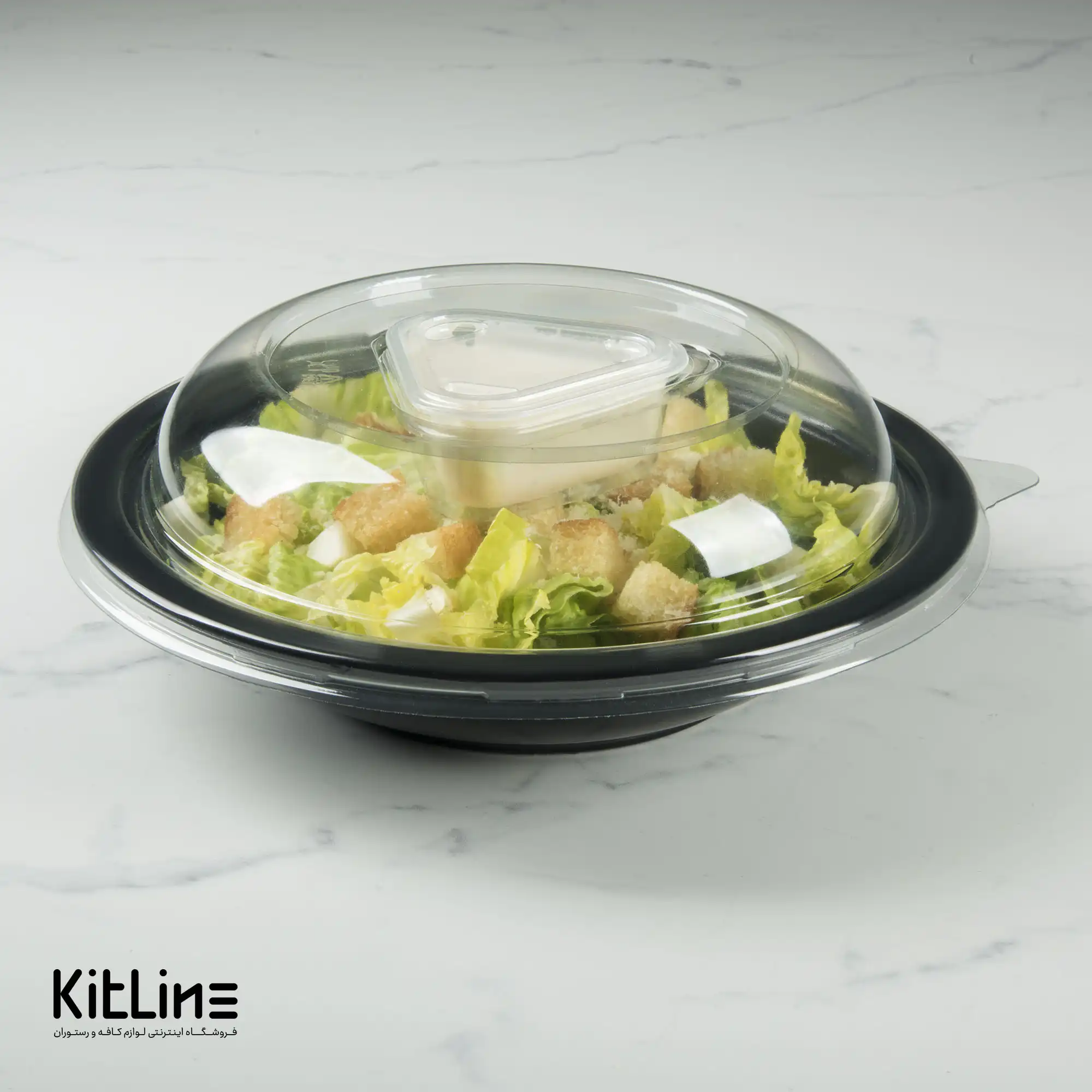 کاسه یکبار مصرف ۲۲ سانتیمتری مشکی همراه در و سس کاپ (کارتن ۲۰۰ عددی) - تصویر 6