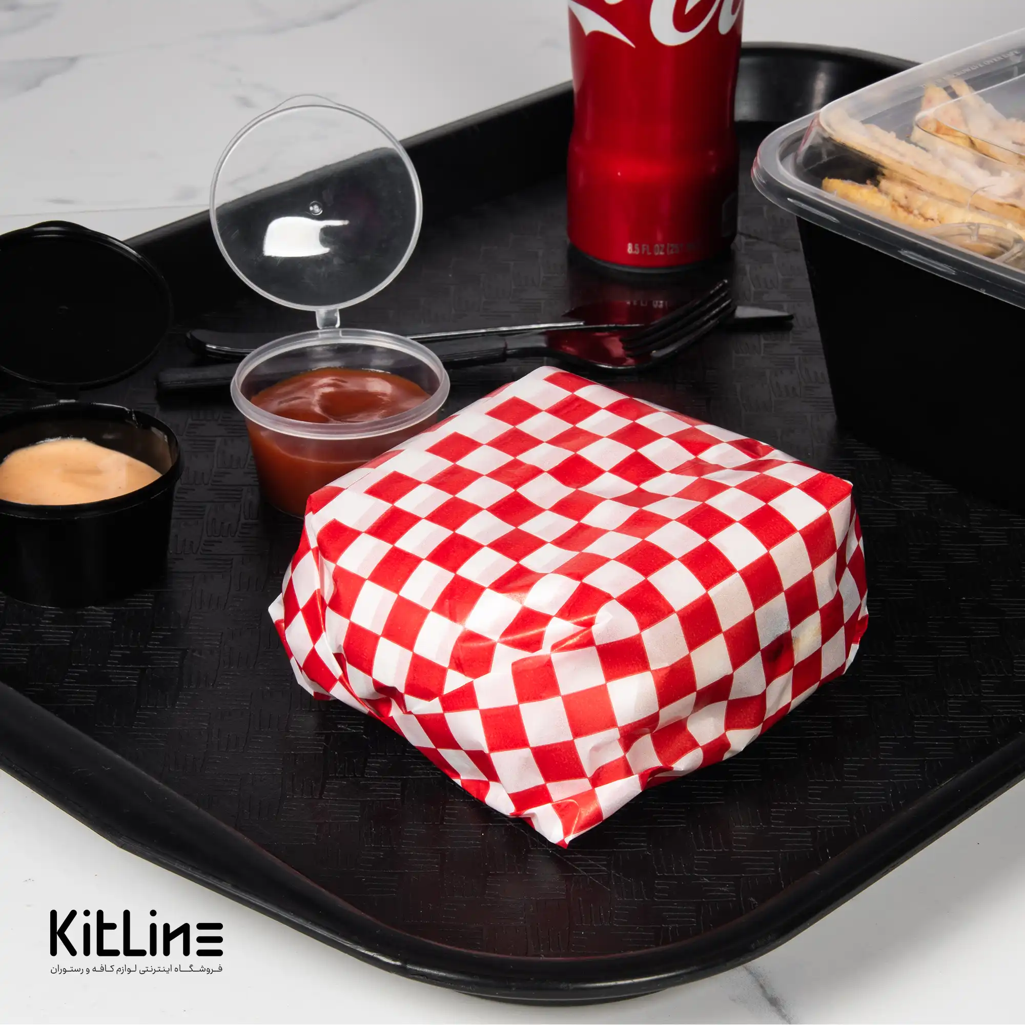 کاغذ مومی یکبار مصرف ۳۳×۴۰ سانتیمتری شطرنجی قرمز (کارتن ۱۰ کیلوگرمی) - تصویر 4