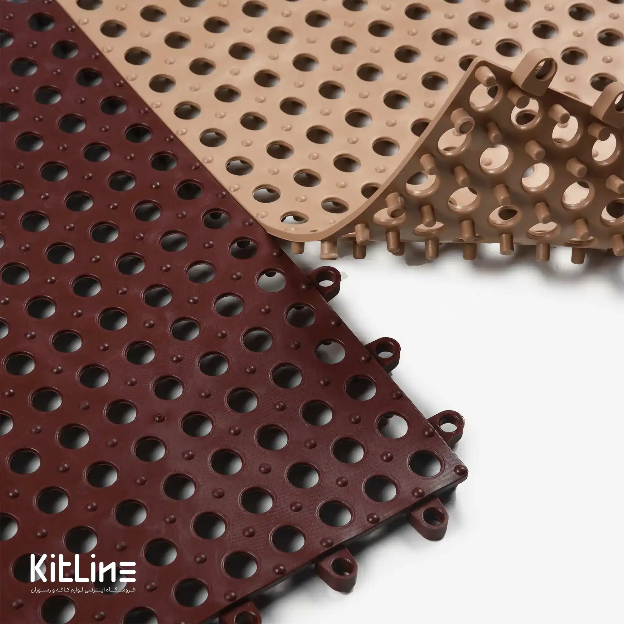 کفپوش تایل مشبک پلاستیکی ۳۰×۳۰ سانتیمتری بژ - تصویر 5