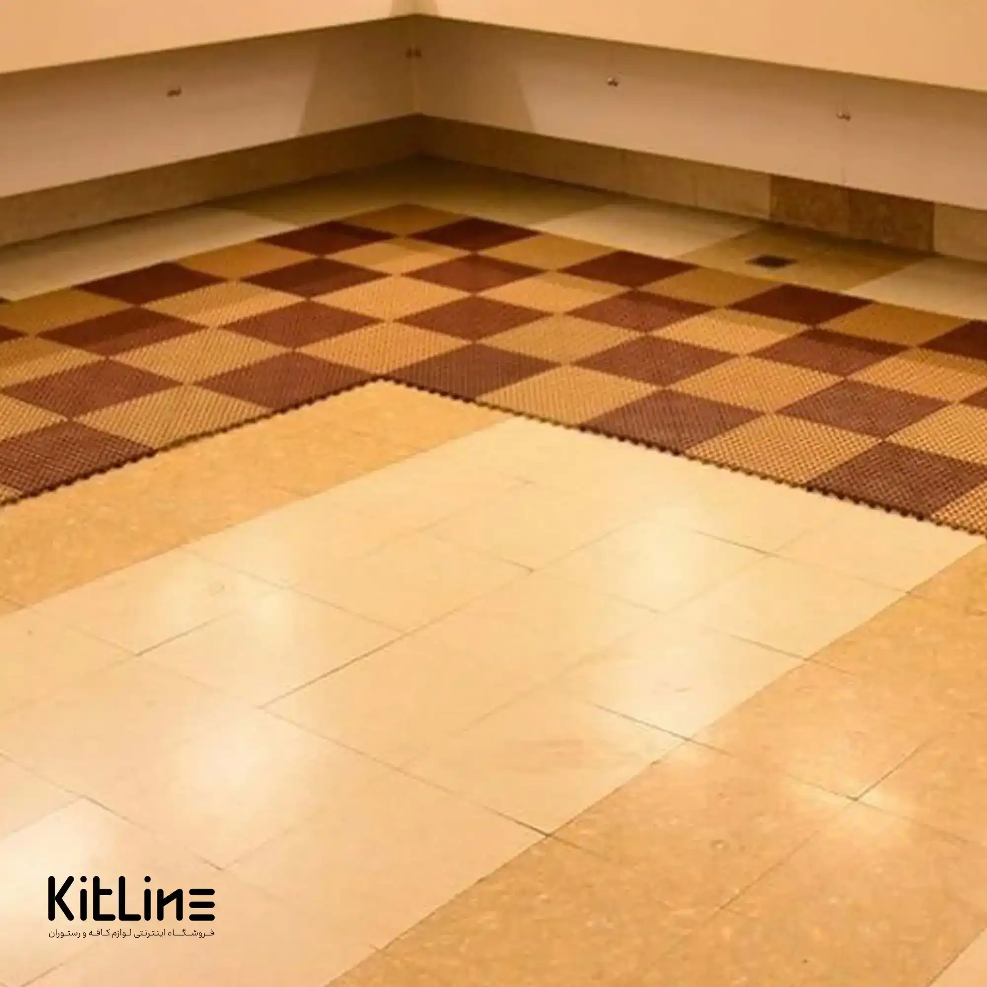 کفپوش تایل مشبک پلاستیکی ۳۰×۳۰ سانتیمتری بژ - تصویر 8