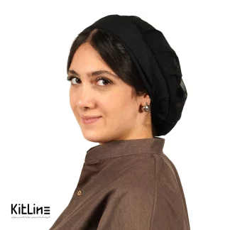 کلاه آشپزی توری پشت کش‌دار مشکی