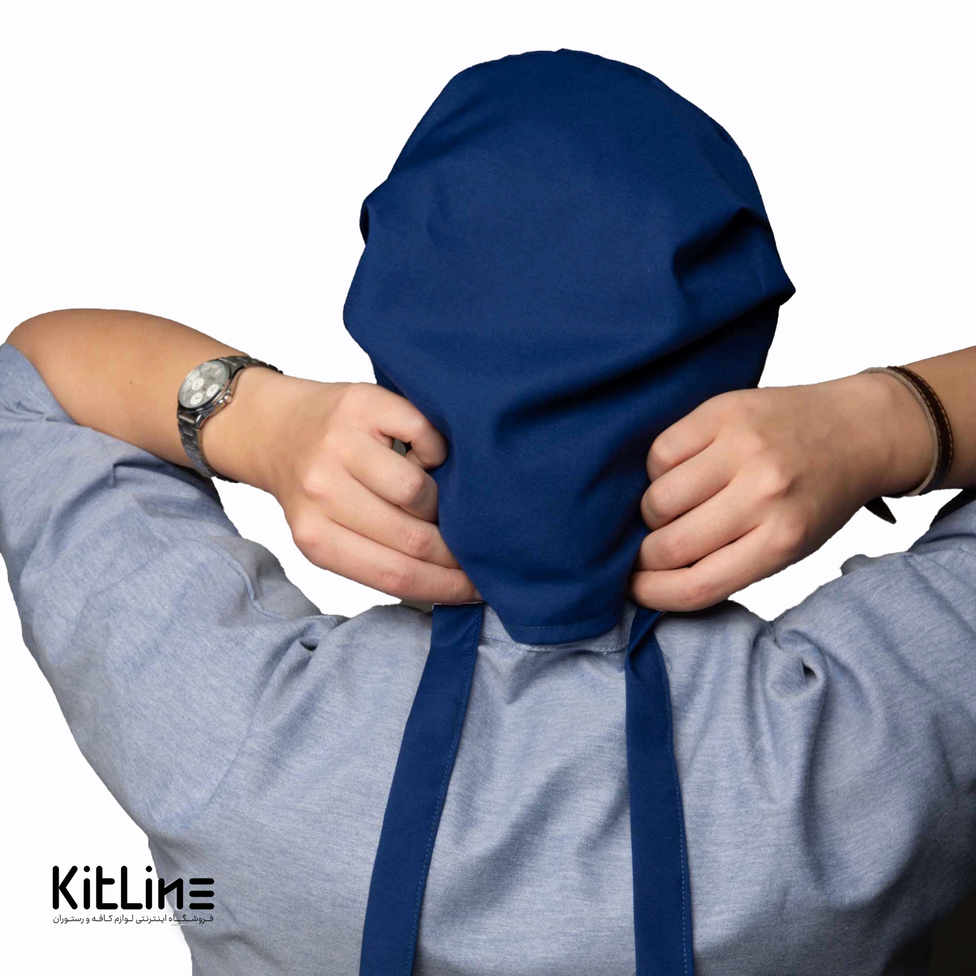 کلاه بانوان آبی پر رنگ پشت بند دار فراز - تصویر 2