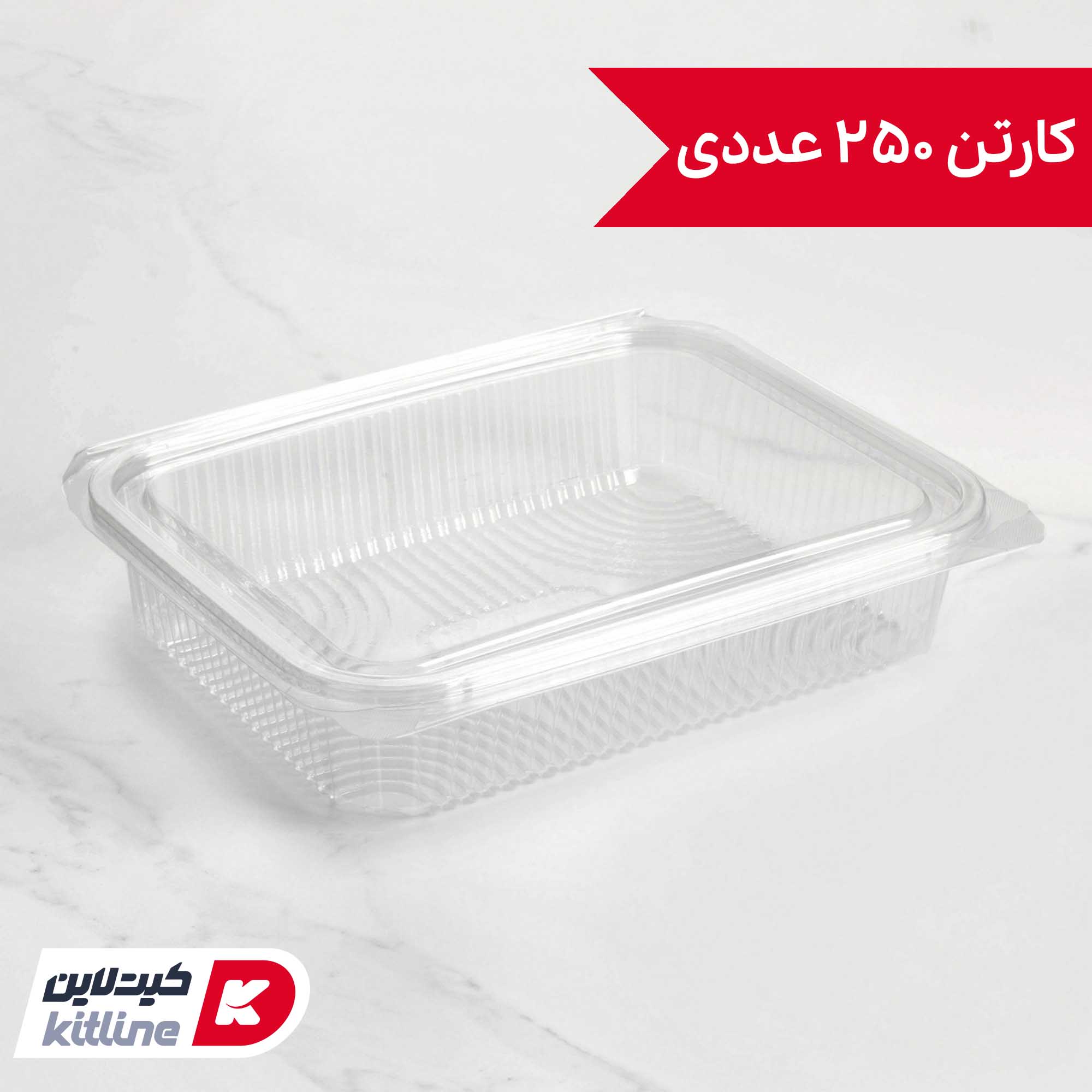 ظرف یکبار مصرف ۱۷.۵×۲۲ سانتیمتری شفاف همراه در مدل دلی رویال ۱۰۰۰(کارتن ۲۵۰ عددی)