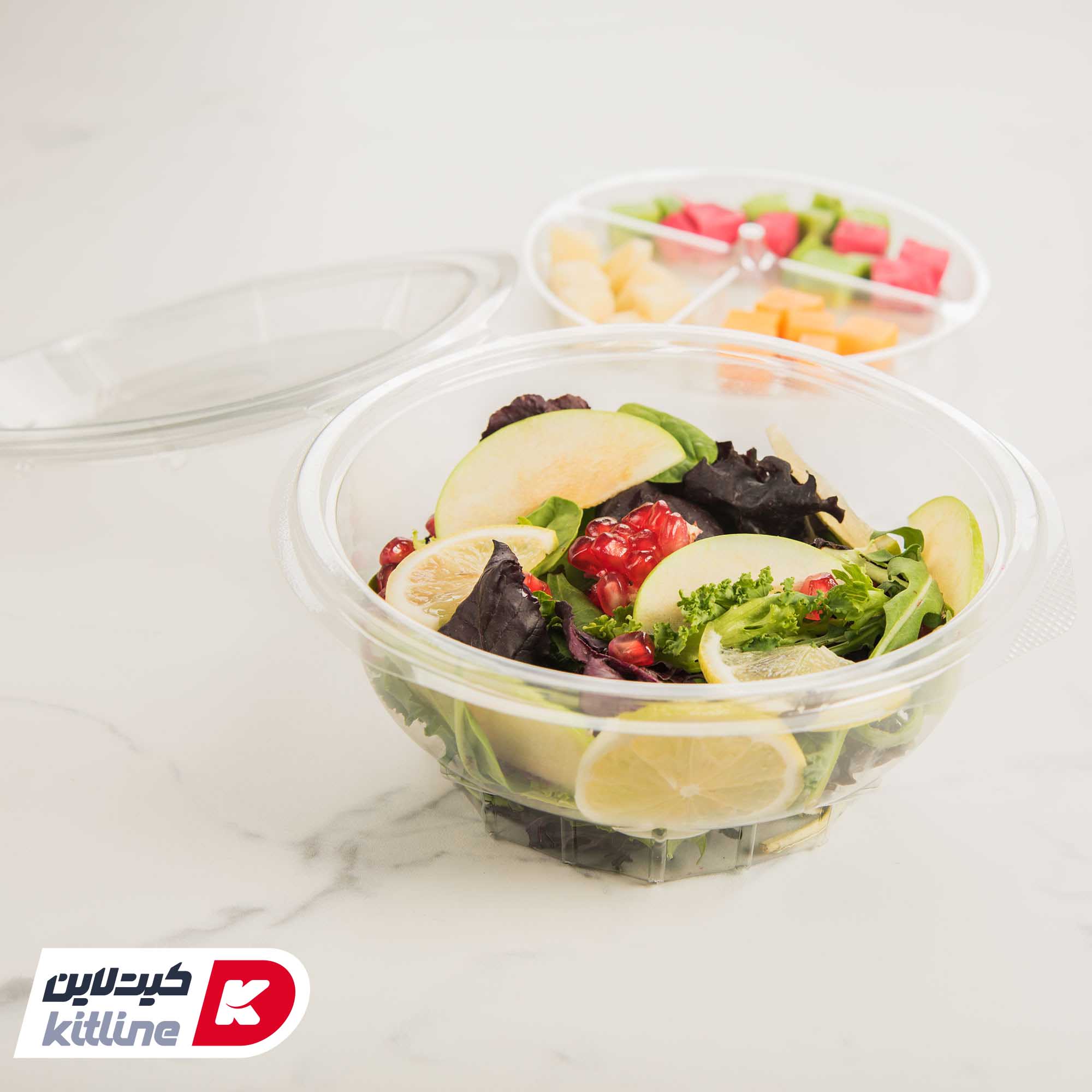 کاسه سالاد یکبار مصرف ۹۰۰ میلی لیتری به همراه رابط مدل KFC - تصویر 7