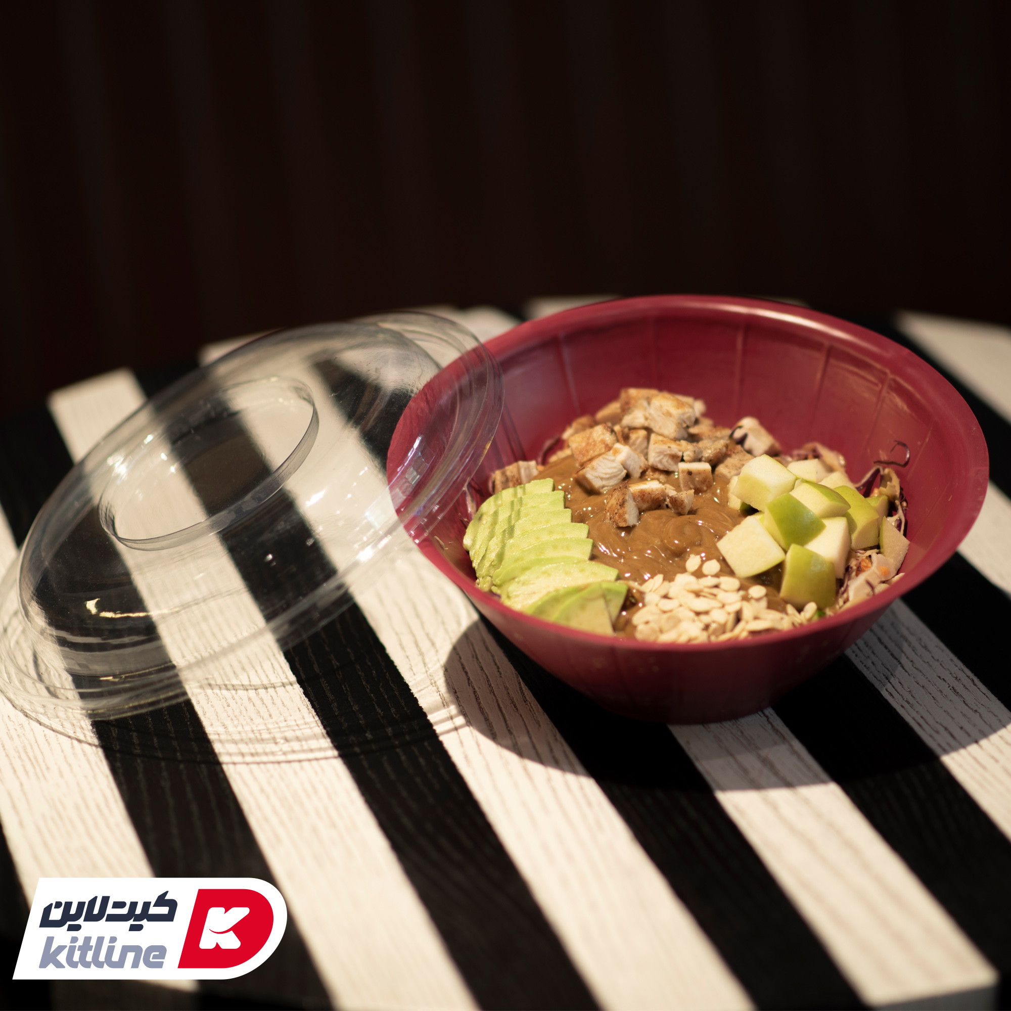 ظرف سالاد یکبار مصرف ۱۰۰۰ میلی لیتری قرمز همراه درب (کارتن ۲۰۰ عددی) - تصویر 7