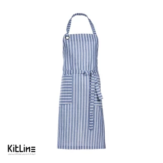 پیشبند لینن راه راه آبی S.R