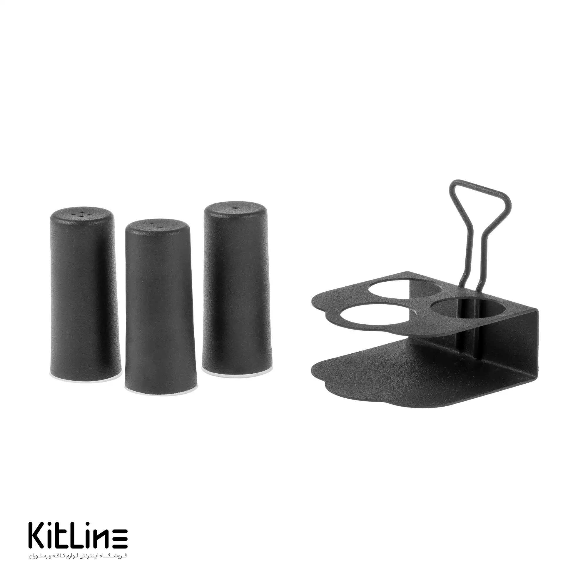 ست ۳ عددی نمک و فلفل و سماق پاش فلزی مشکی - تصویر 2