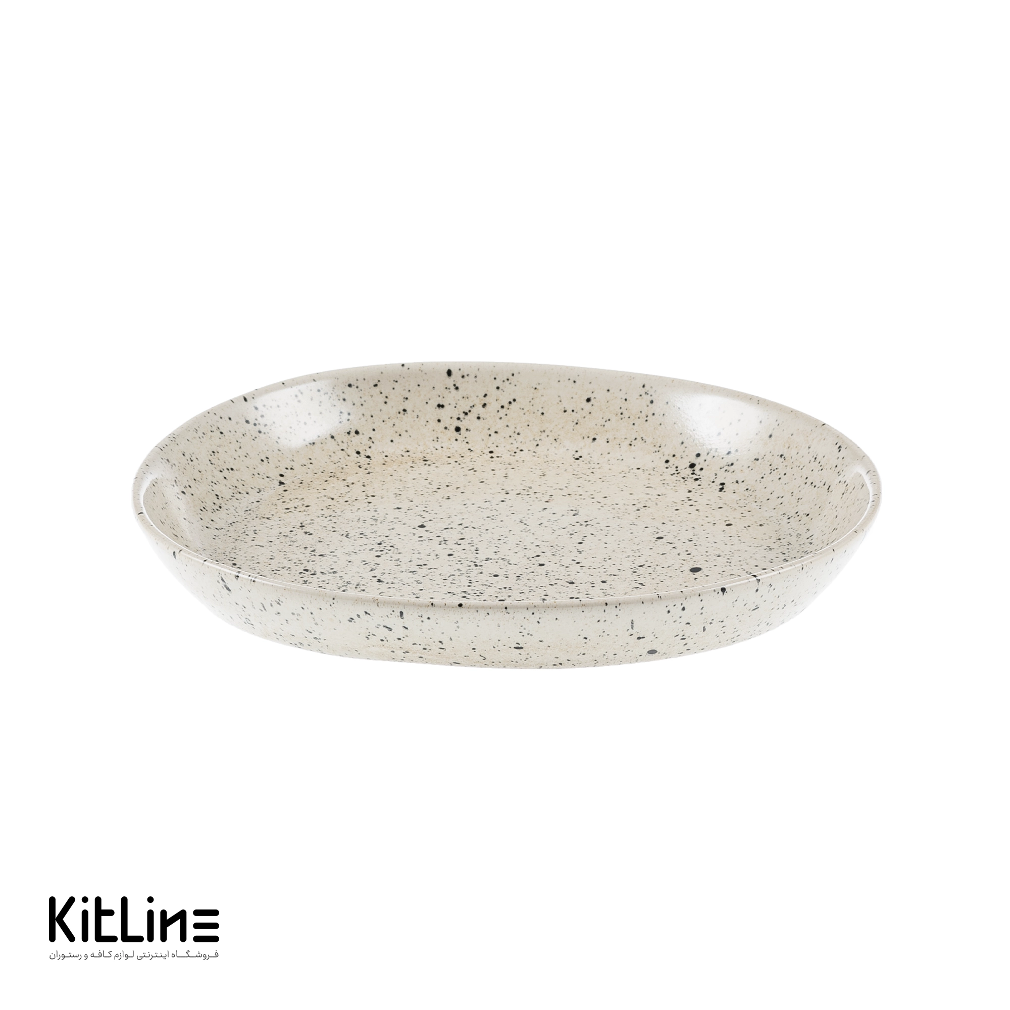 پیش دستی سرامیکی ۲۱ سانتیمتری طرح خال دار کرم