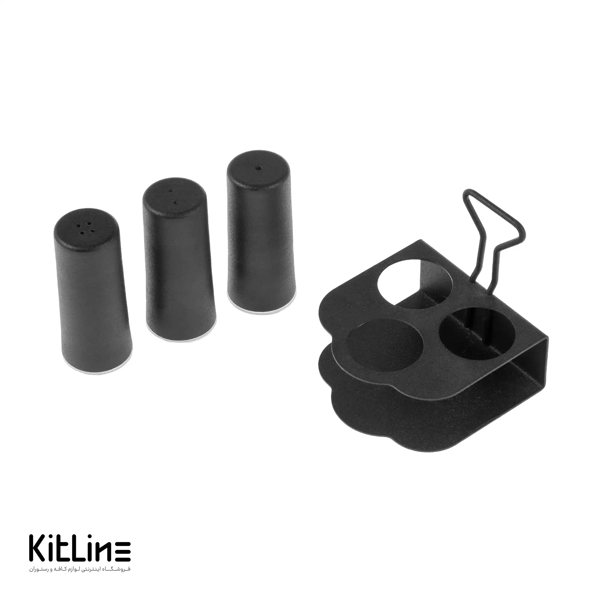 ست ۳ عددی نمک و فلفل و سماق پاش فلزی مشکی - تصویر 3