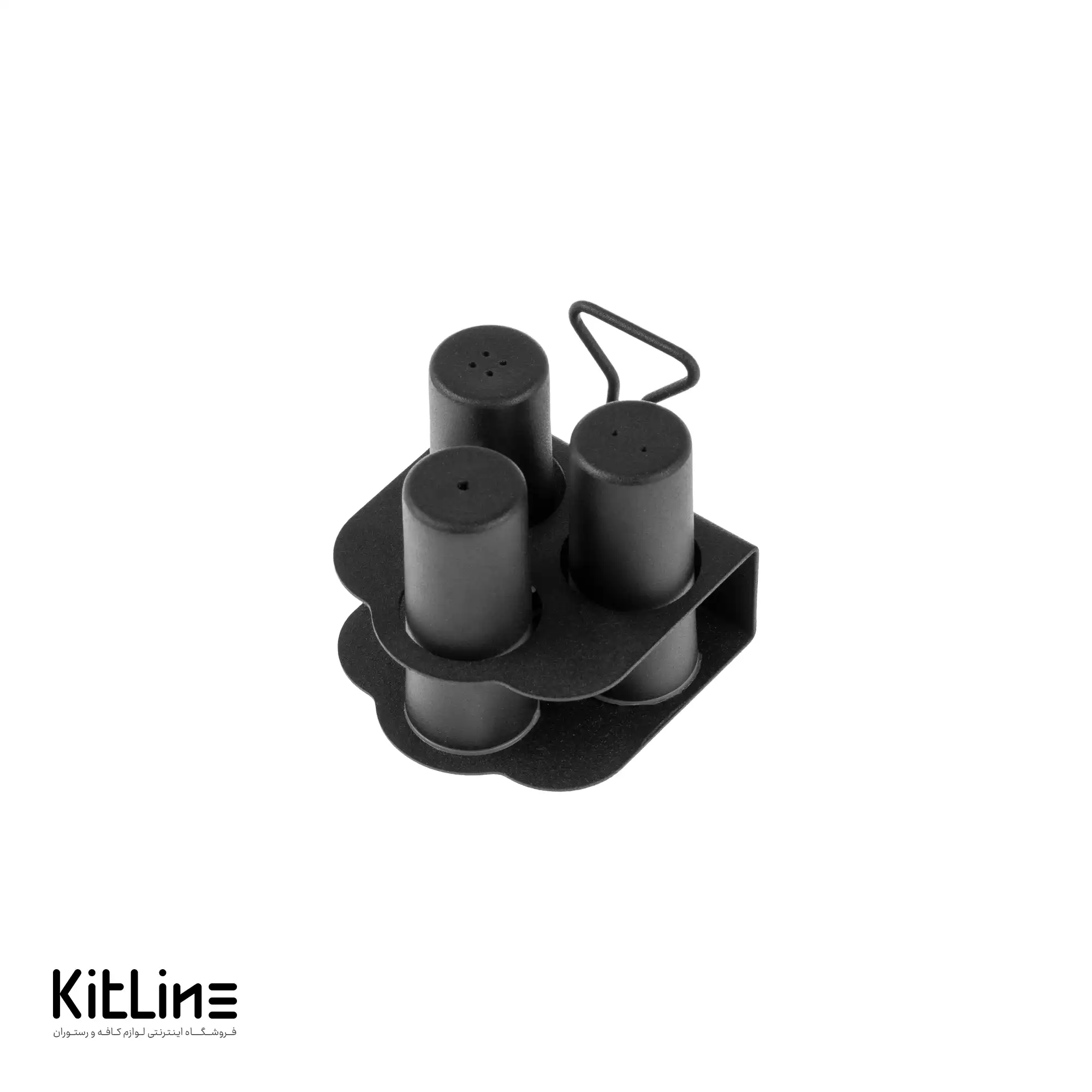 ست ۳ عددی نمک و فلفل و سماق پاش فلزی مشکی - تصویر 4