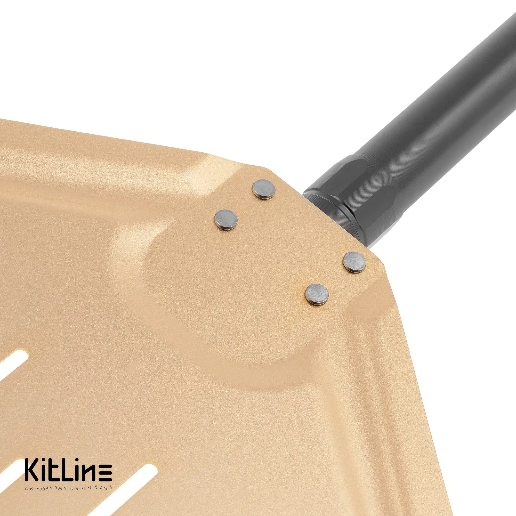 پارو پیتزا پانچ آلومینیومی مستطیلی کف ۳۵.۵ طلایی، دسته تا شو ۸۰ سانتیمتری بست (BEST) - تصویر 4